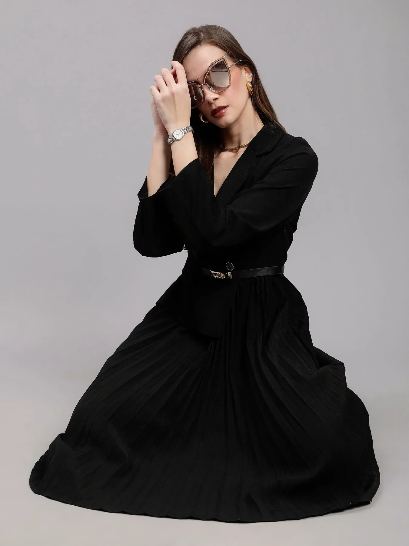 Blazer Pleated Dress - Image 12