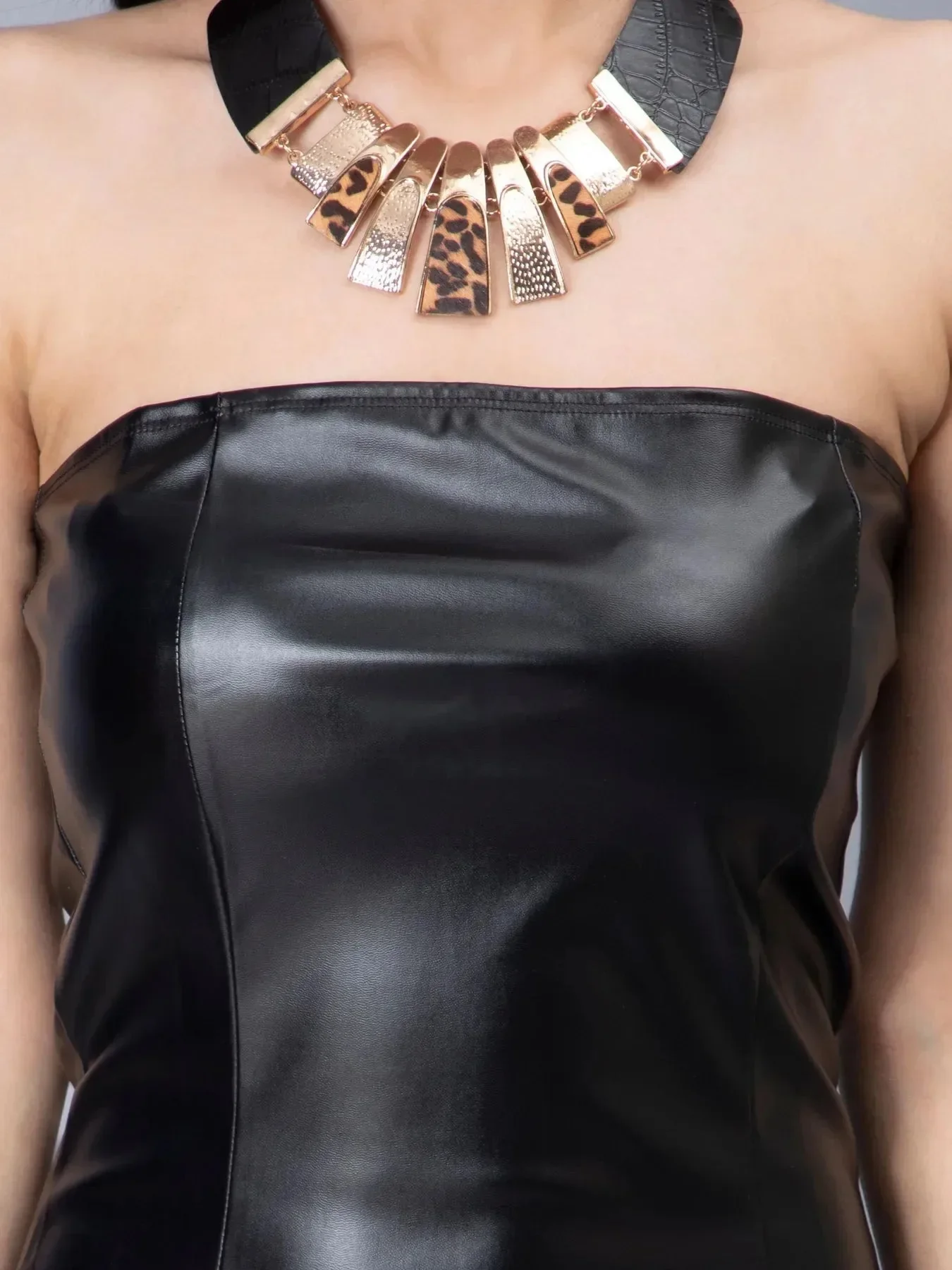 Bodycon Faux Leather Dress - Image 6