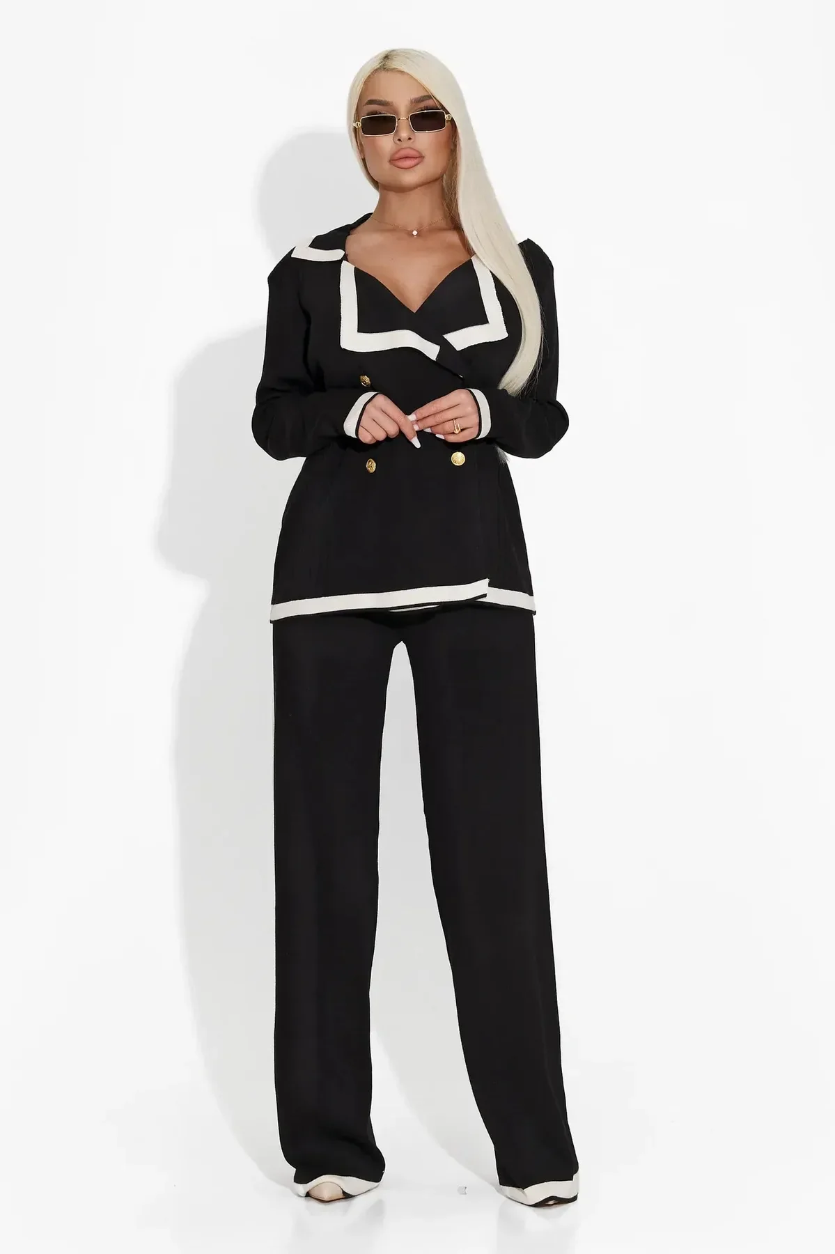 Buttoned Knit Cardigan & Pant Set - Image 6