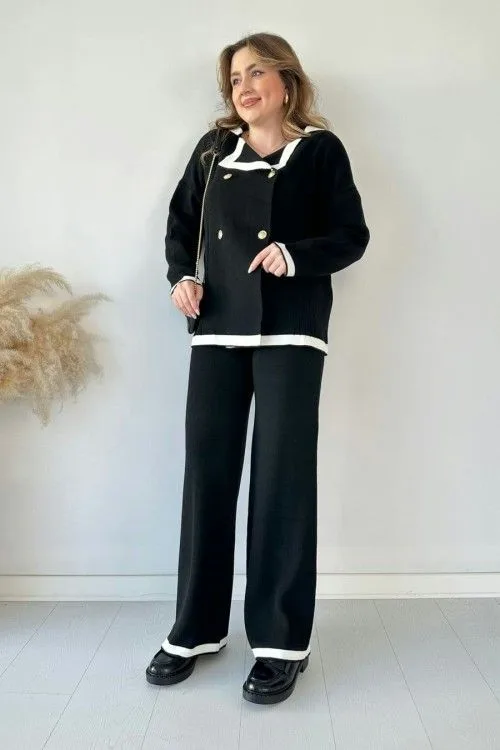 Buttoned Knit Cardigan & Pant Set - Image 7