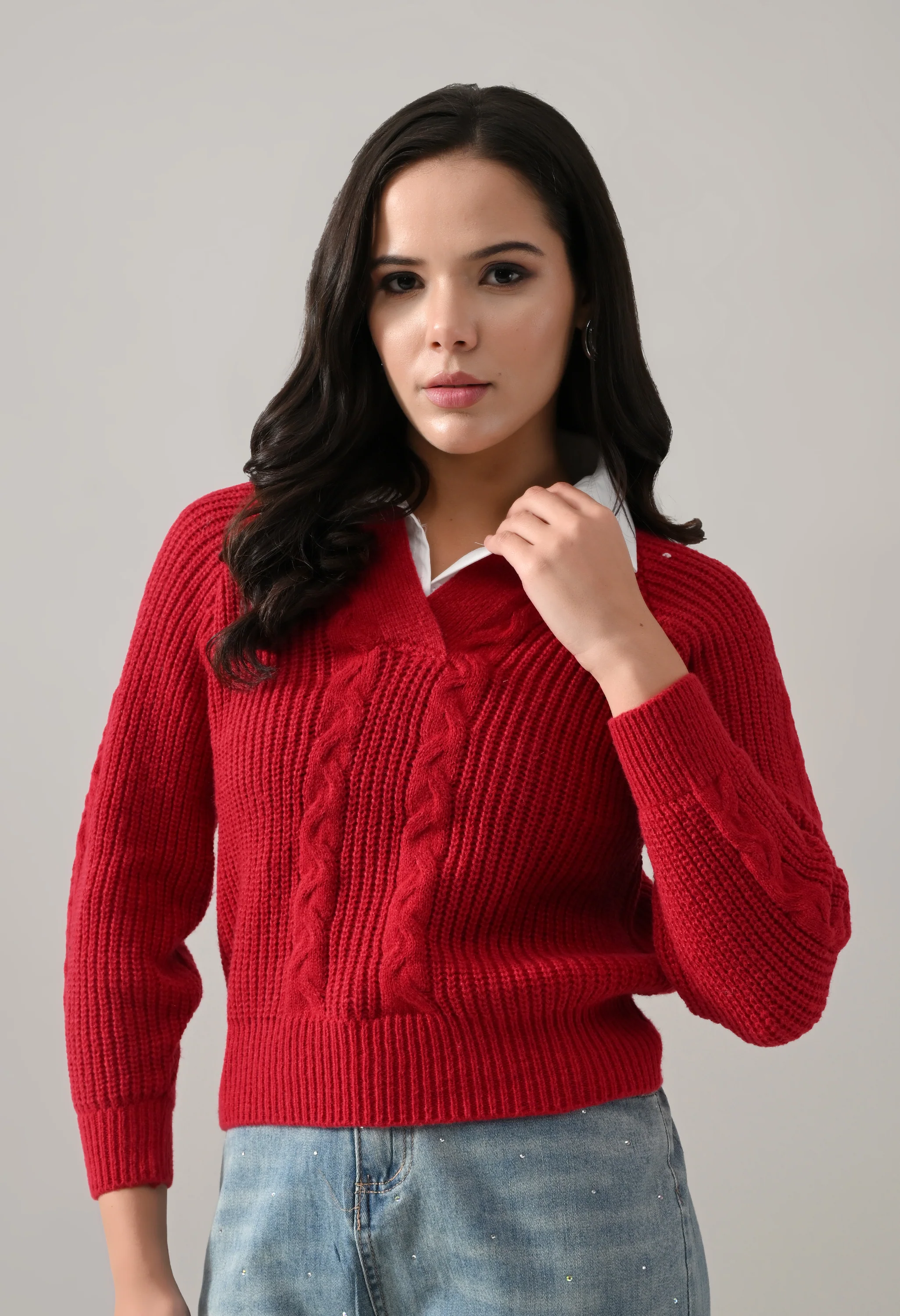 Cable Knit Woolen Cardigan - Image 12