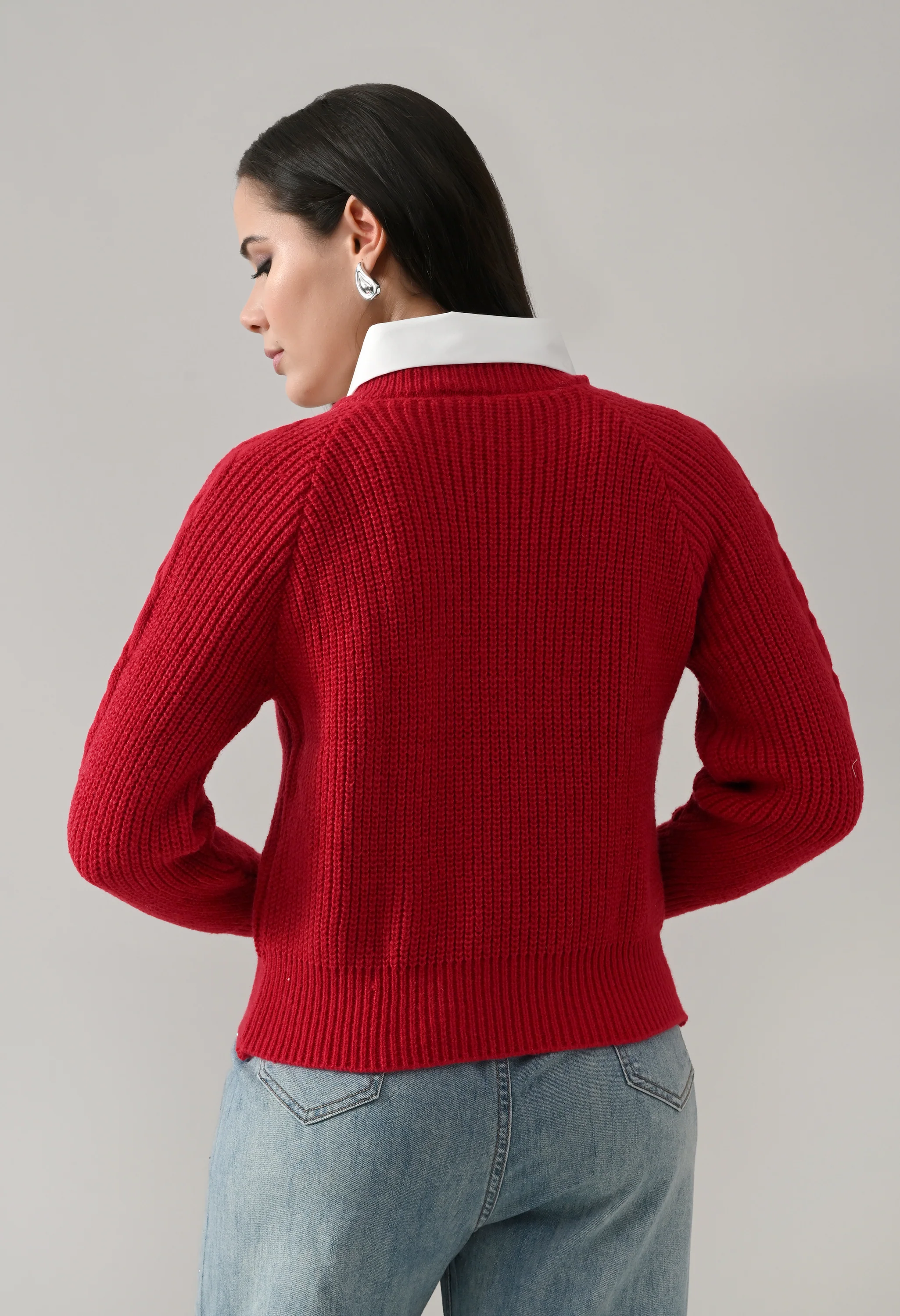 Cable Knit Woolen Cardigan - Image 14