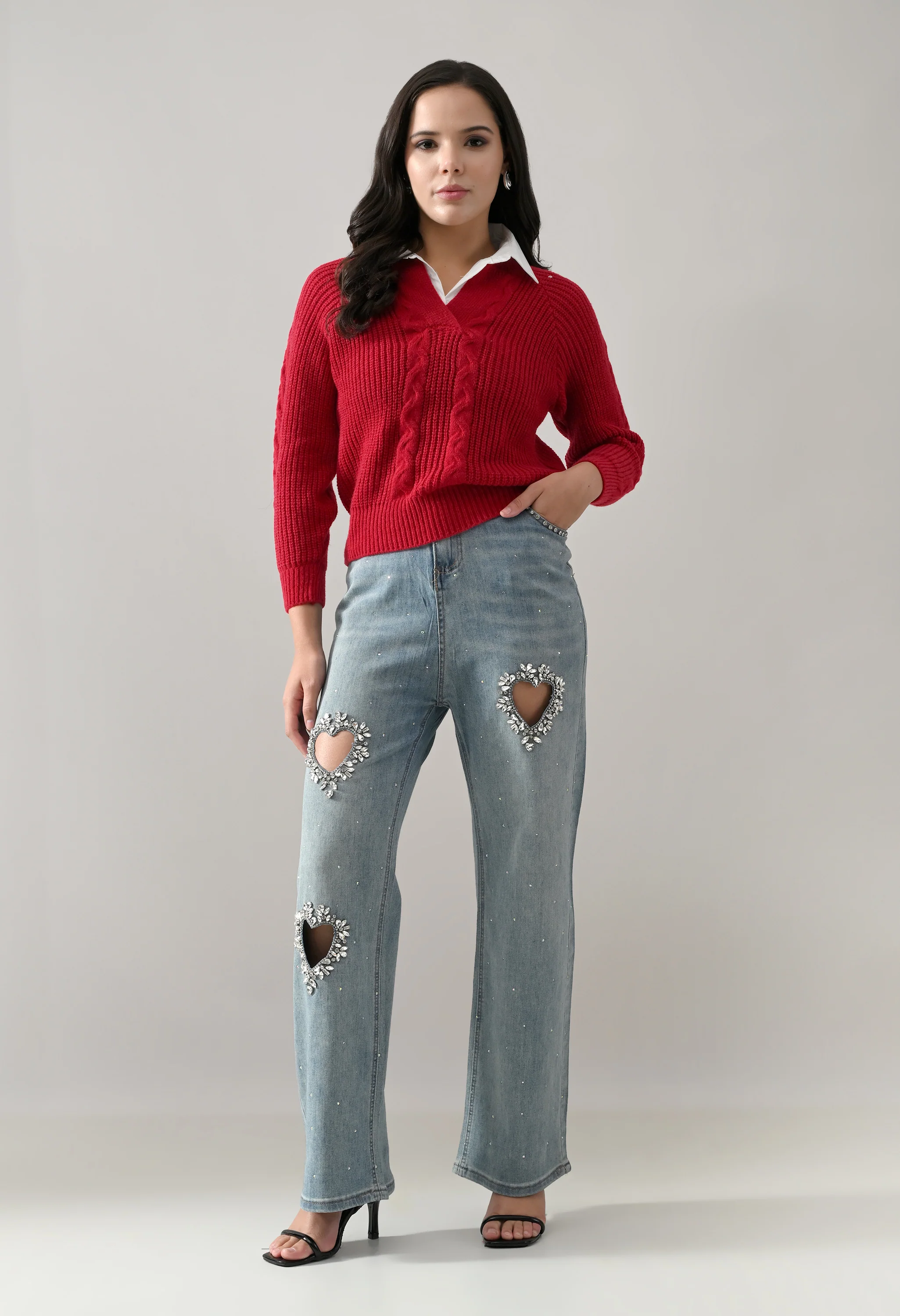 Cable Knit Woolen Cardigan - Image 15