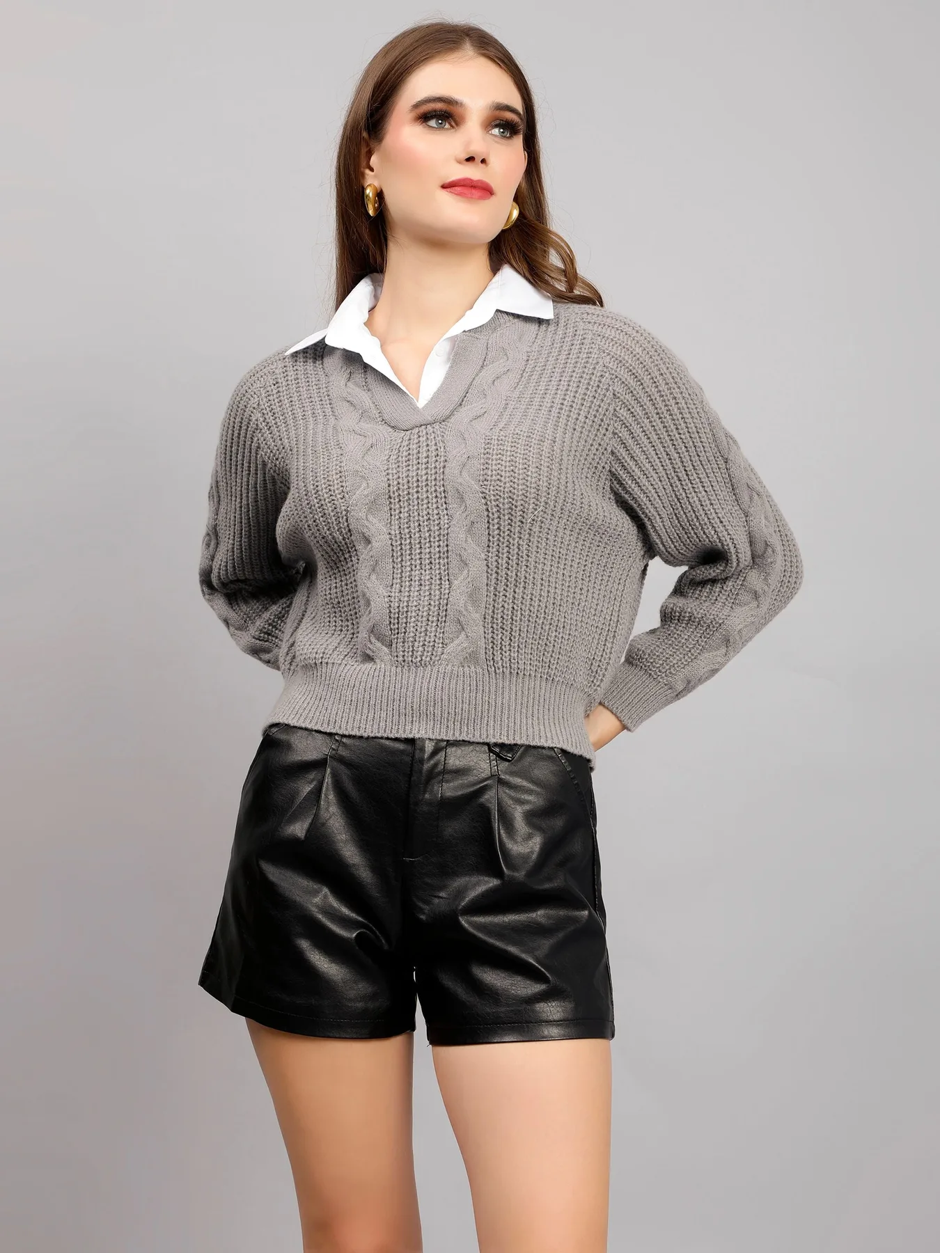 Cable Knit Woolen Cardigan - Image 6