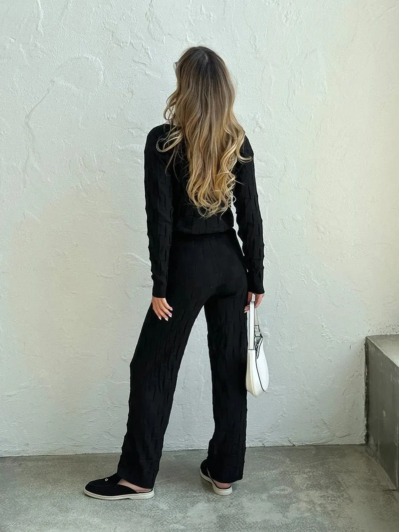 Checkerboard Knitted Two Piece Set - Image 6