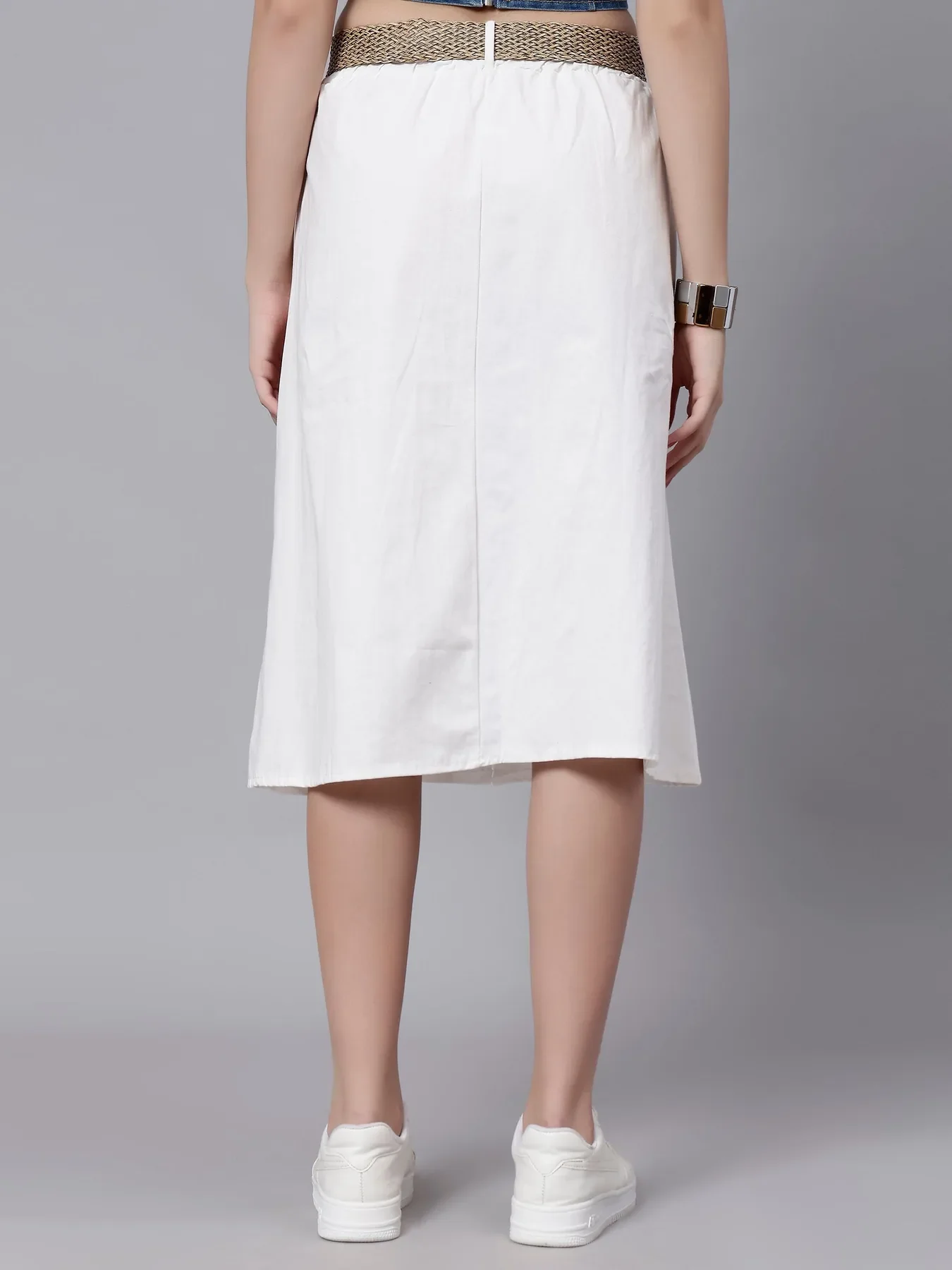 Classic Cotton Midi Skirt - Image 4