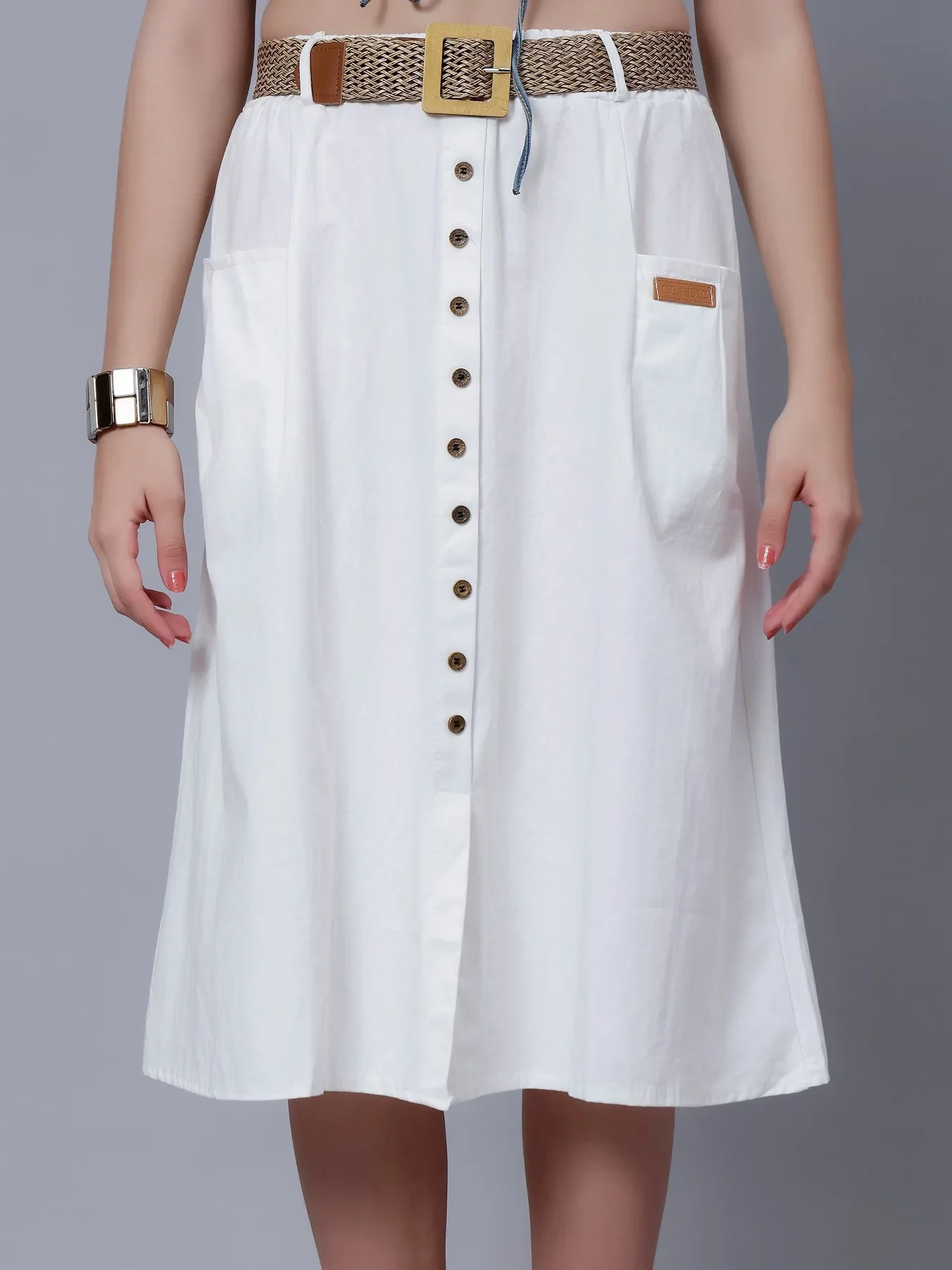 Classic Cotton Midi Skirt - Image 6