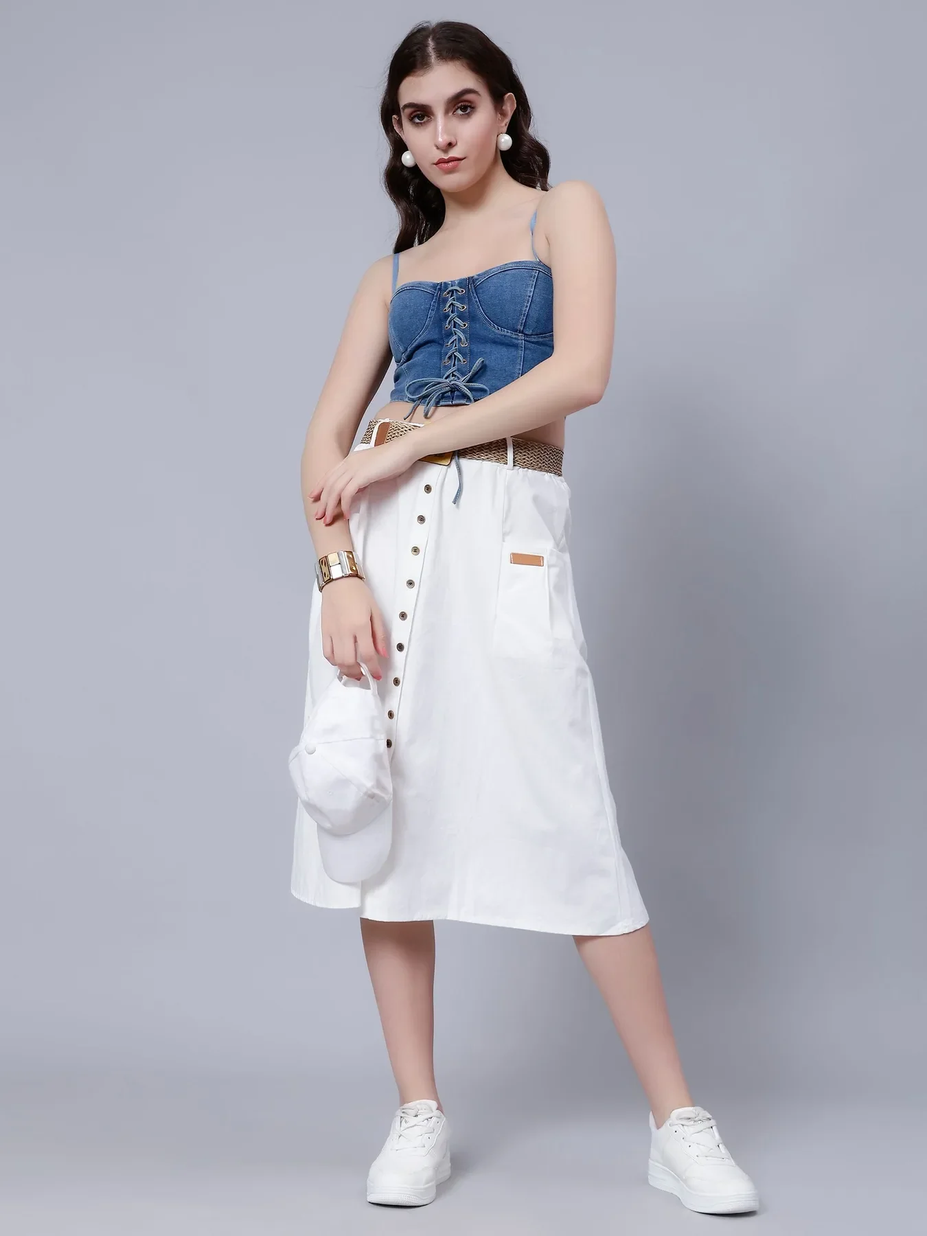 Classic Cotton Midi Skirt - Image 7