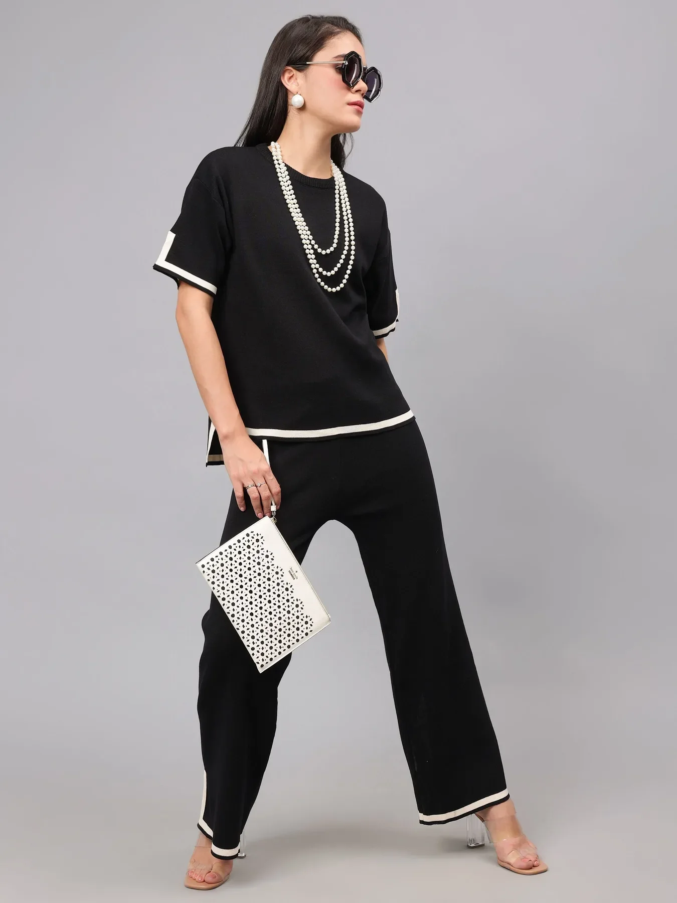 Contrast Knitted Two Piece Set - Image 3