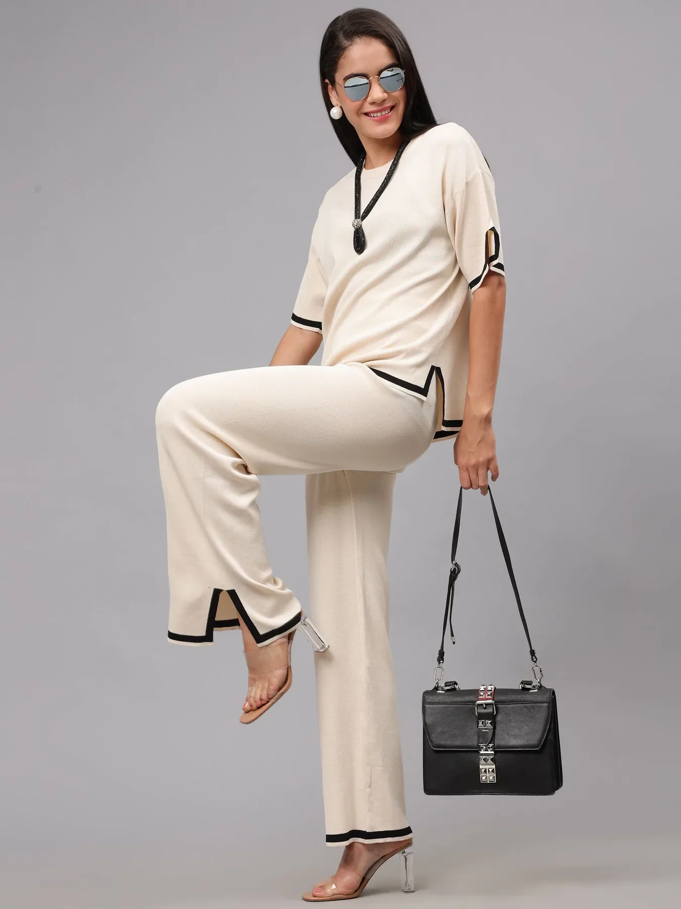 Contrast Knitted Two Piece Set - Image 9