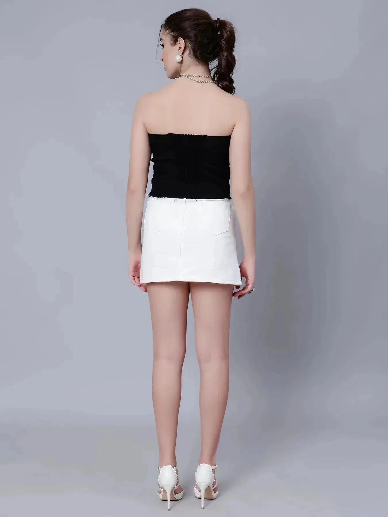 Denim Corset Crop Top - Image 13