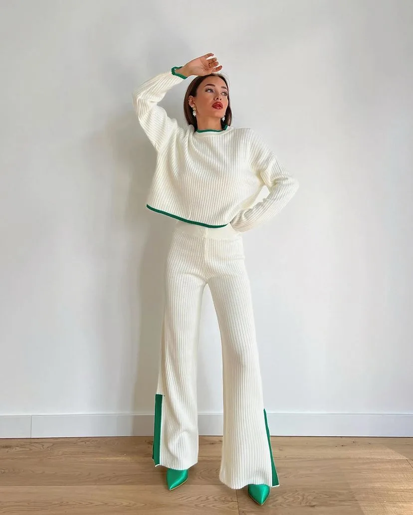 Fashionable Knitted Two Piece Set - Image 4