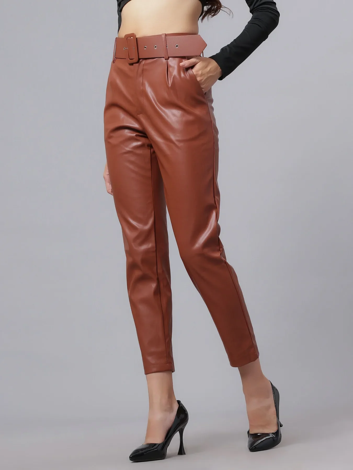 Faux Leather Winter Pants - Image 3