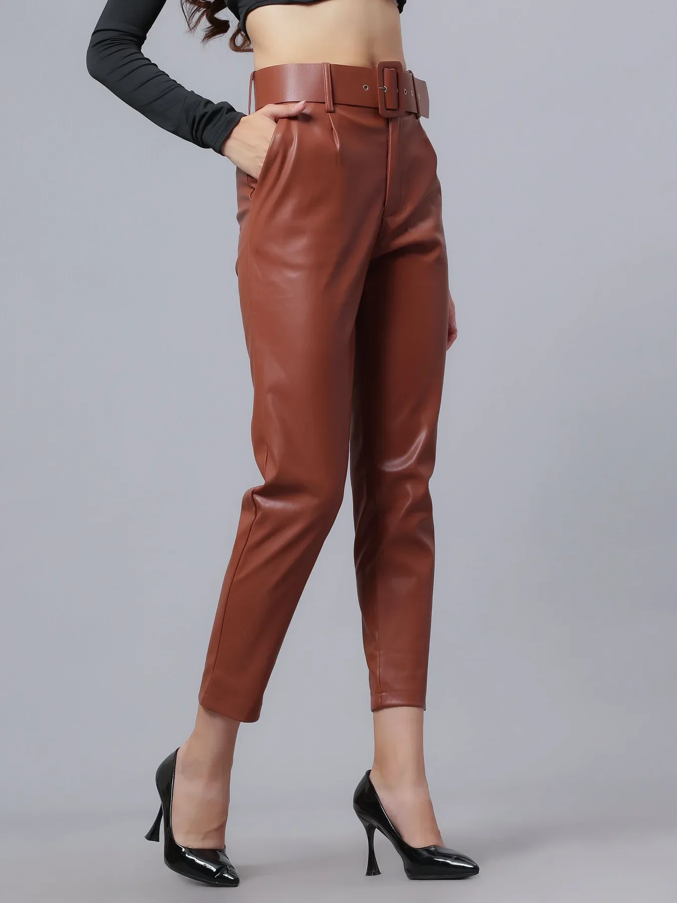 Faux Leather Winter Pants - Image 4