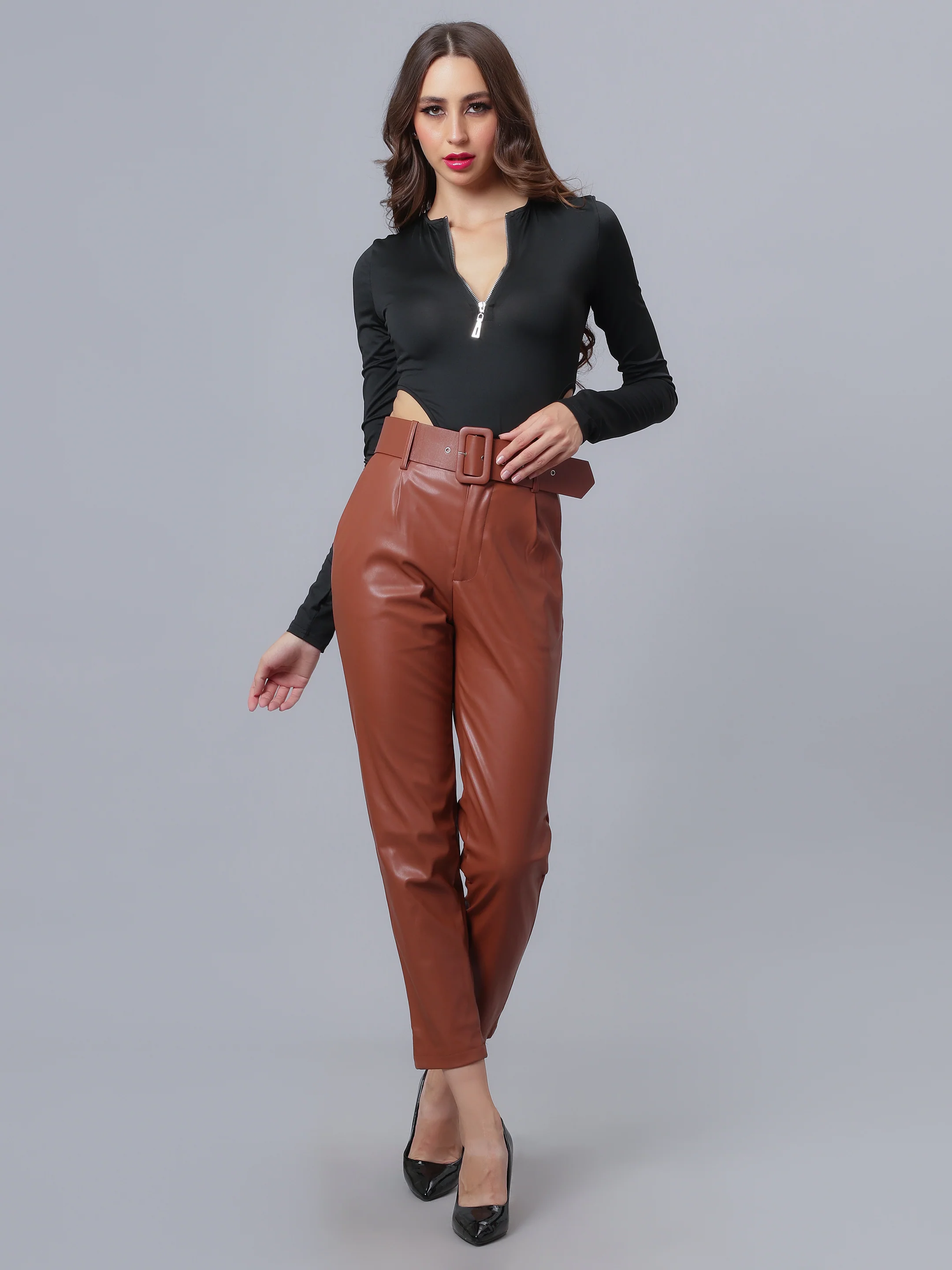 Faux Leather Winter Pants - Image 5