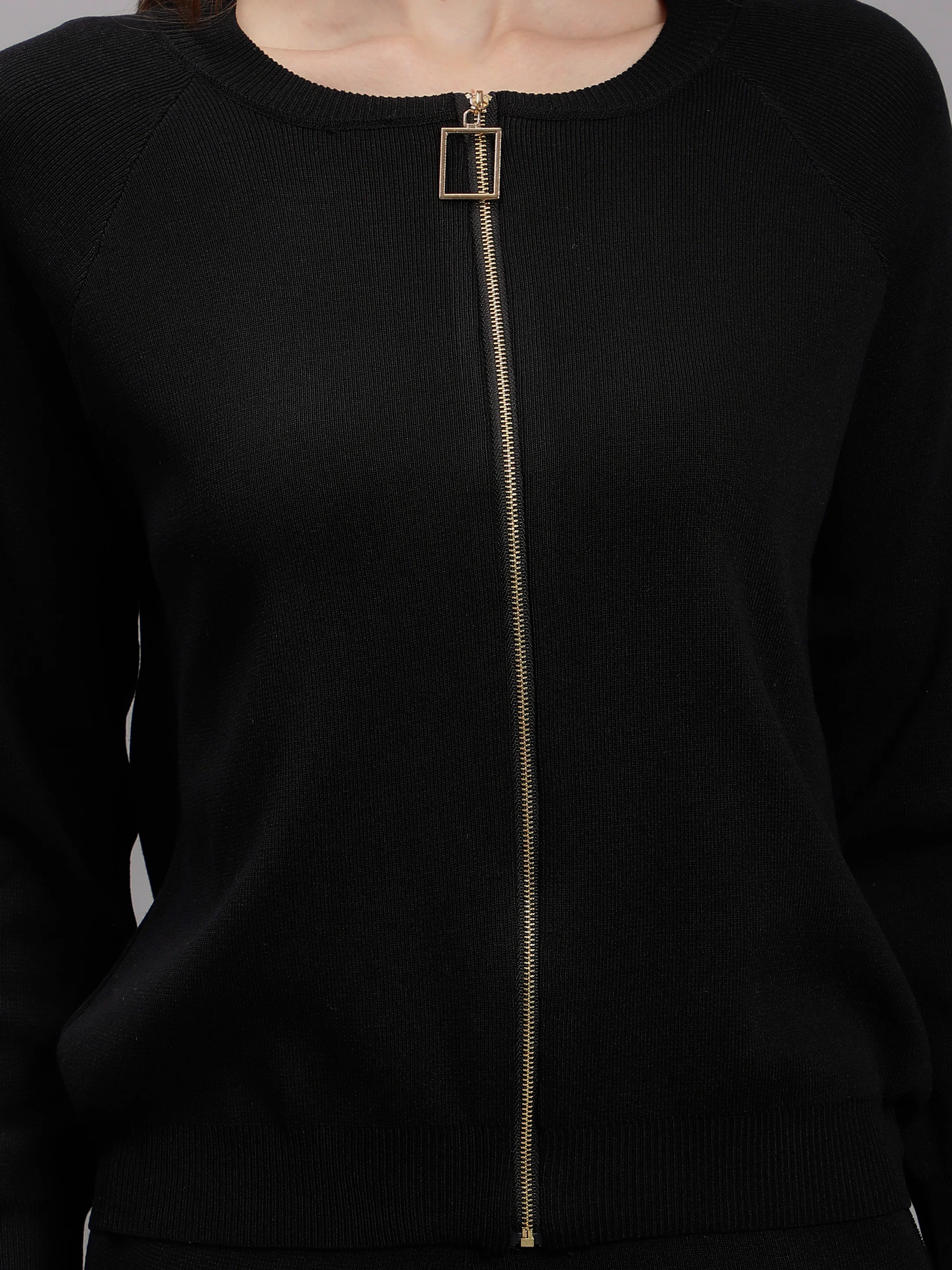 Front Zip Knitted Three Piece Set - Image 13