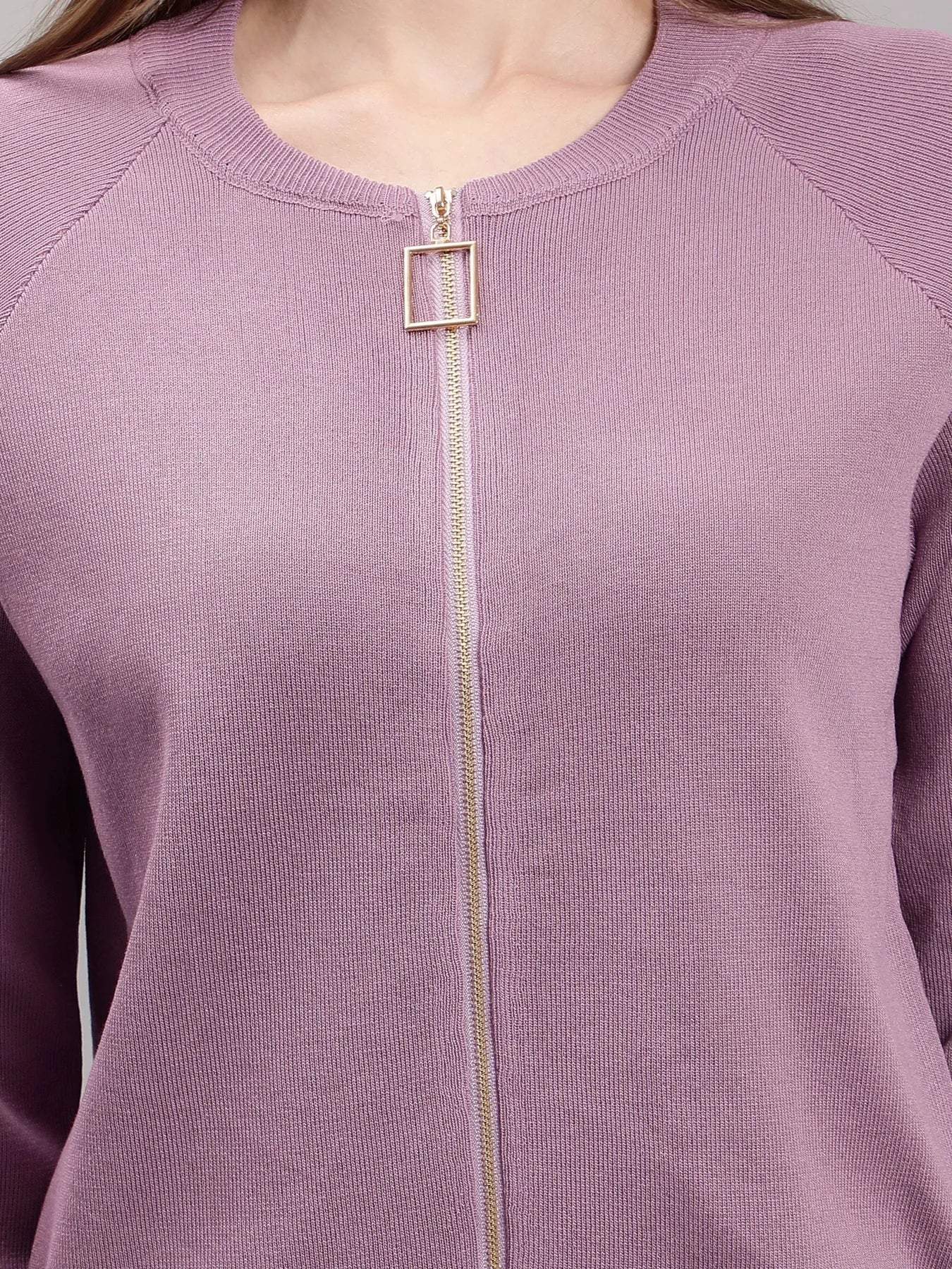 Front Zip Knitted Three Piece Set - Image 6