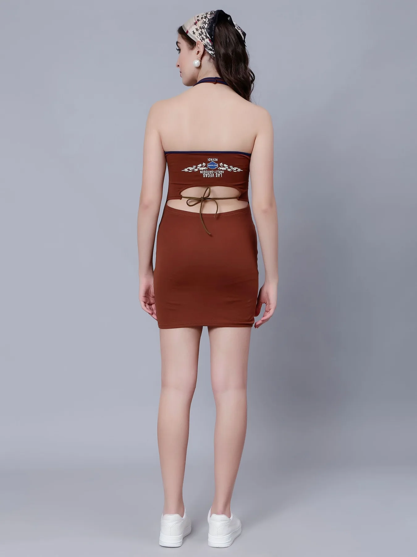 Halter Bodycon Dress With Shirt - Image 11