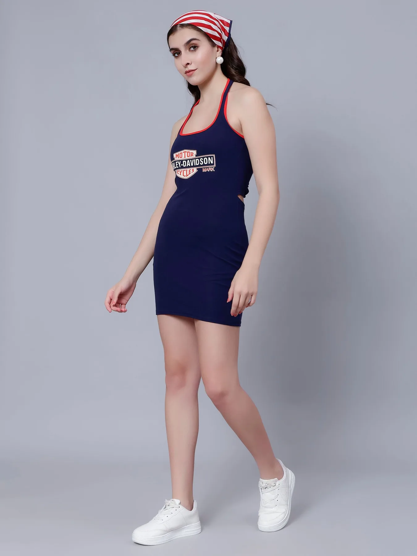 Halter Bodycon Dress With Shirt - Image 18