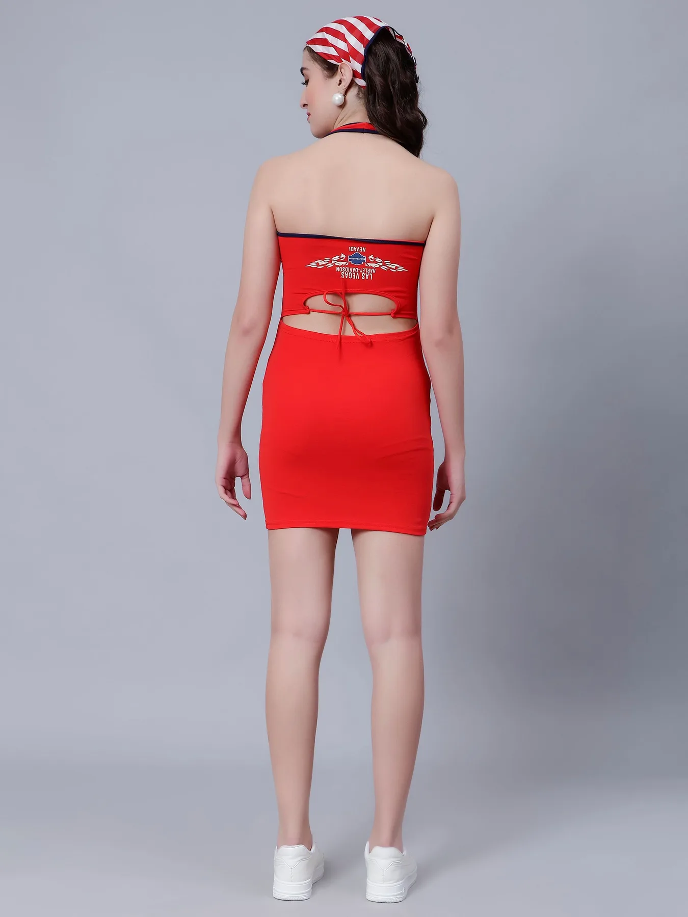 Halter Bodycon Dress With Shirt - Image 4