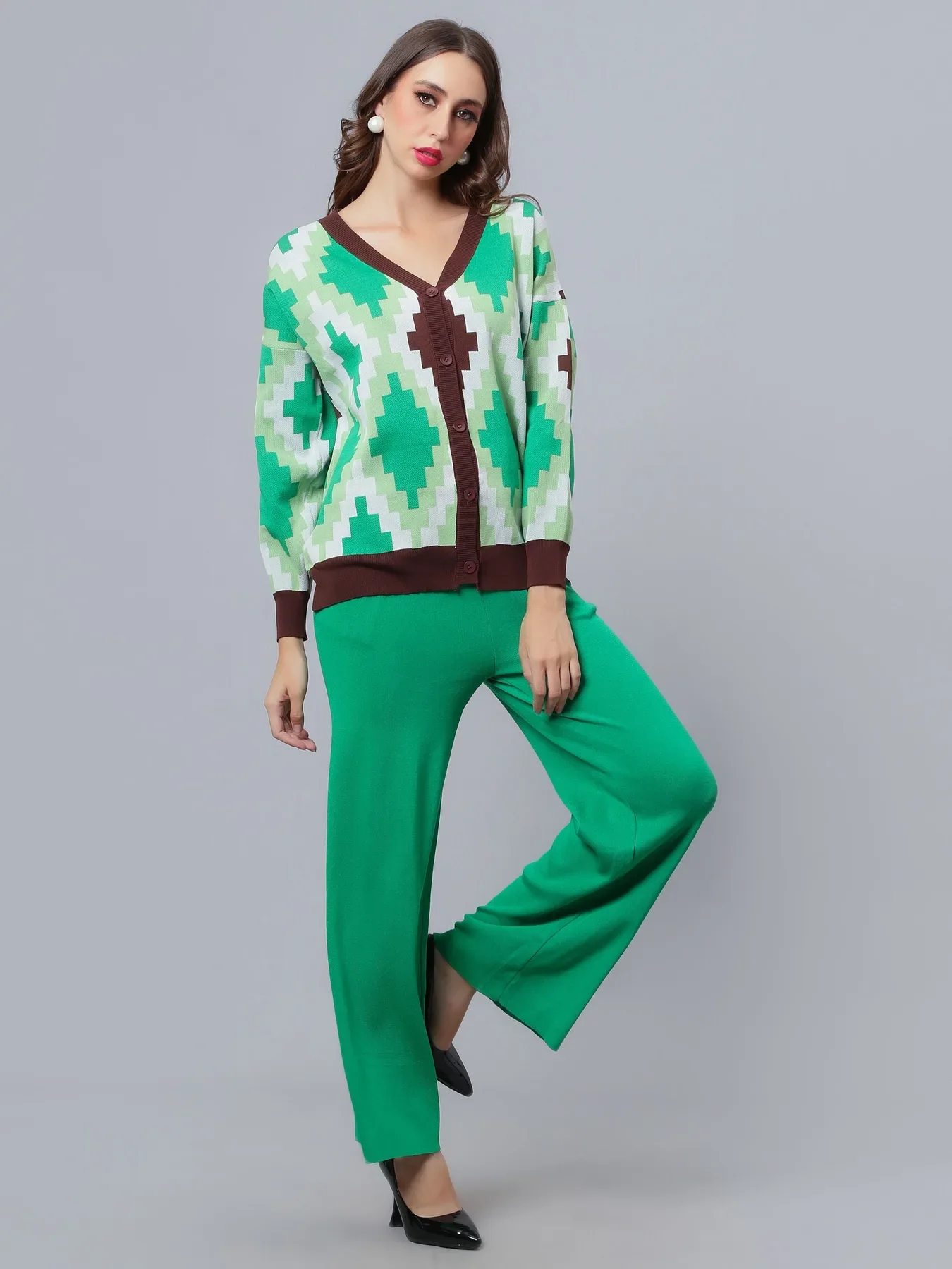 Knitted Cardigan Pant Two-Piece Set - Image 17