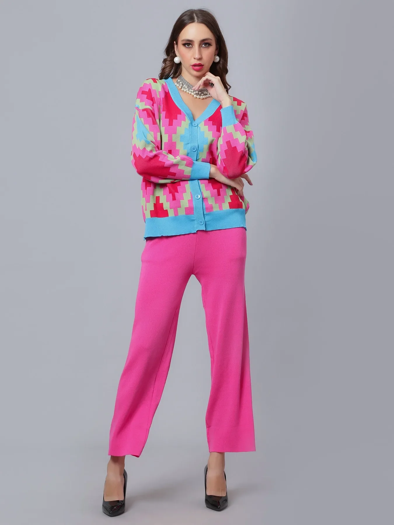 Knitted Cardigan Pant Two-Piece Set - Image 7