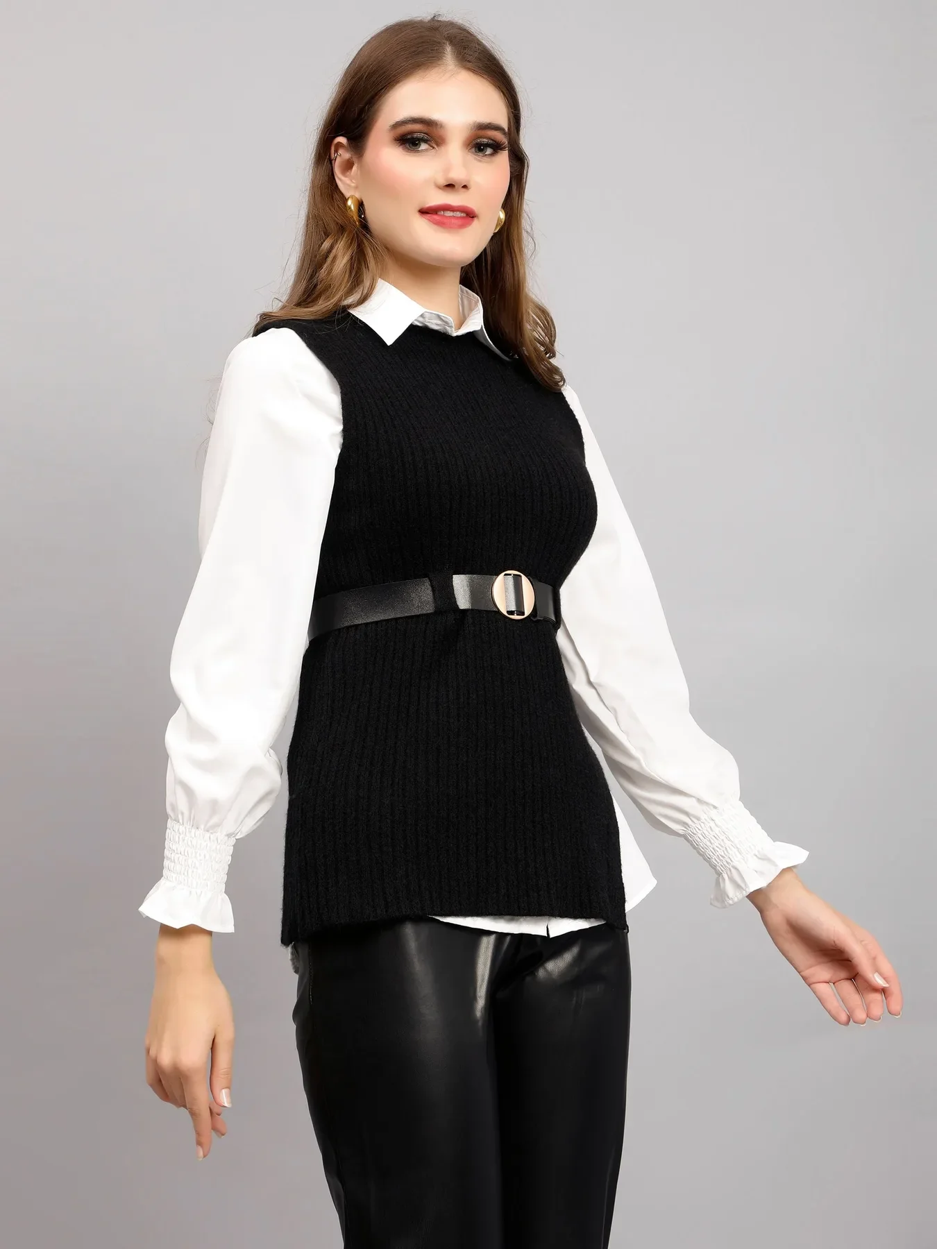 Knitted Winter Vest and Shirt Set - Image 3