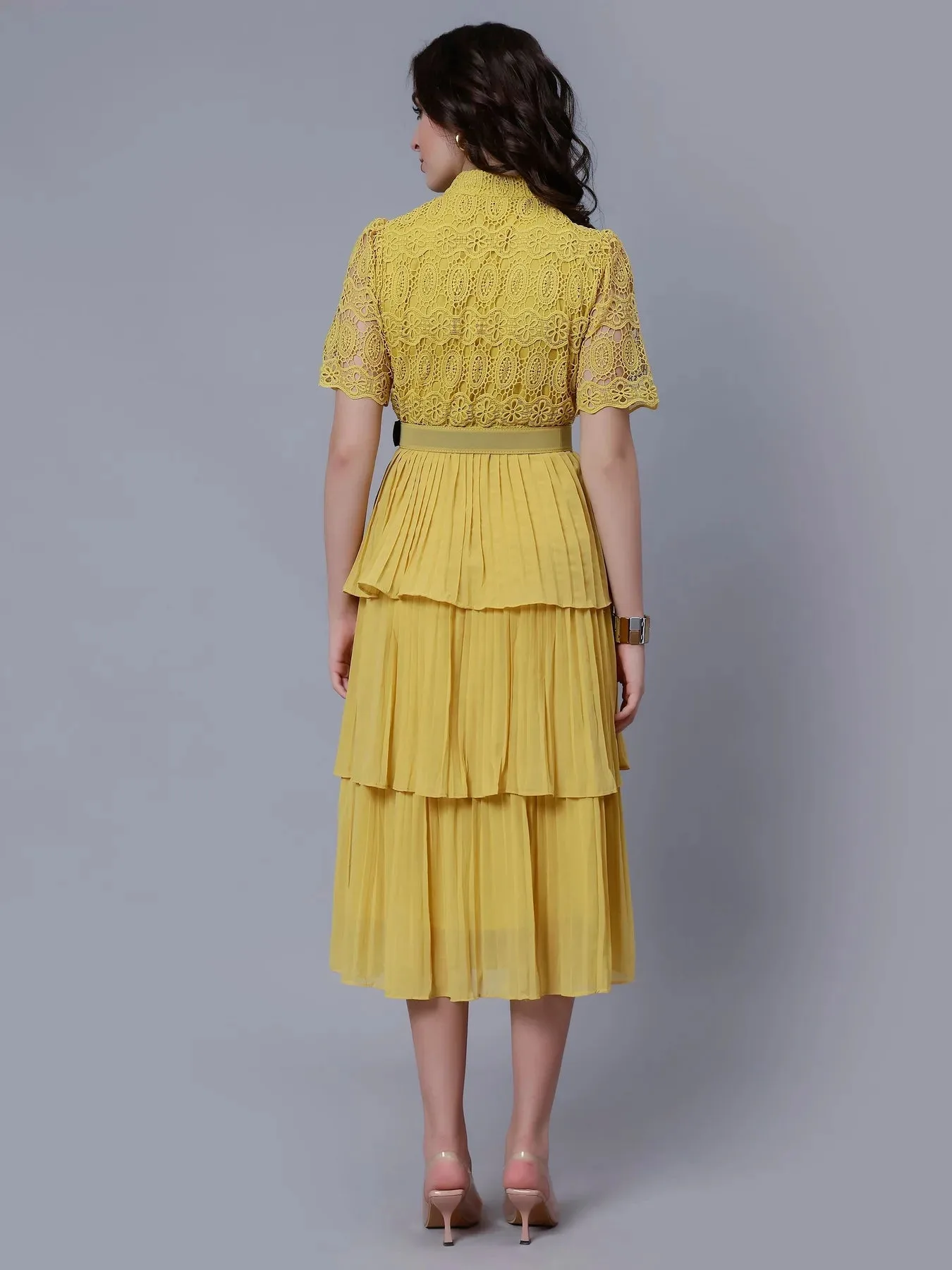 Lace Patchwork Pleated  Dress - Image 10