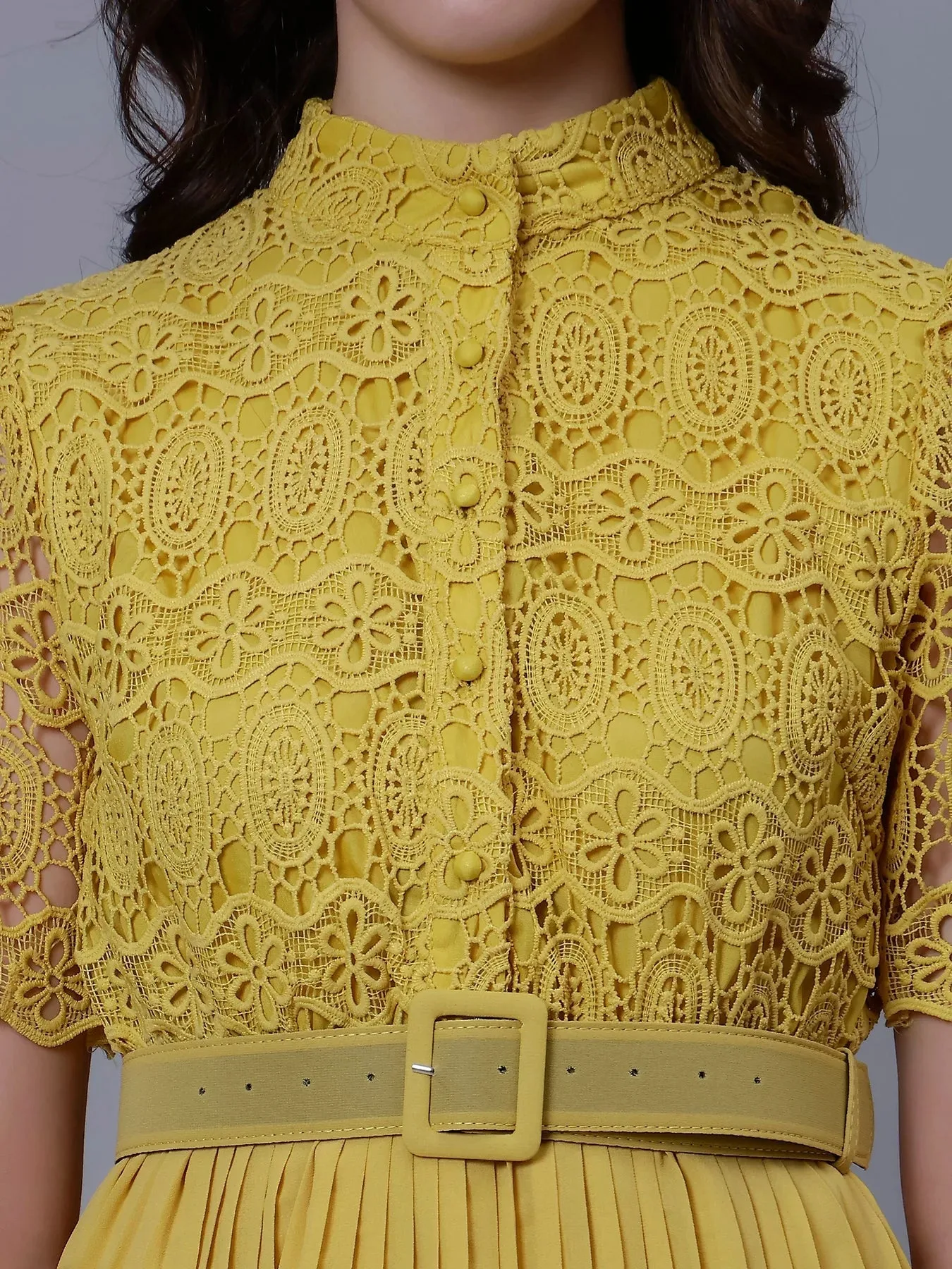 Lace Patchwork Pleated  Dress - Image 12