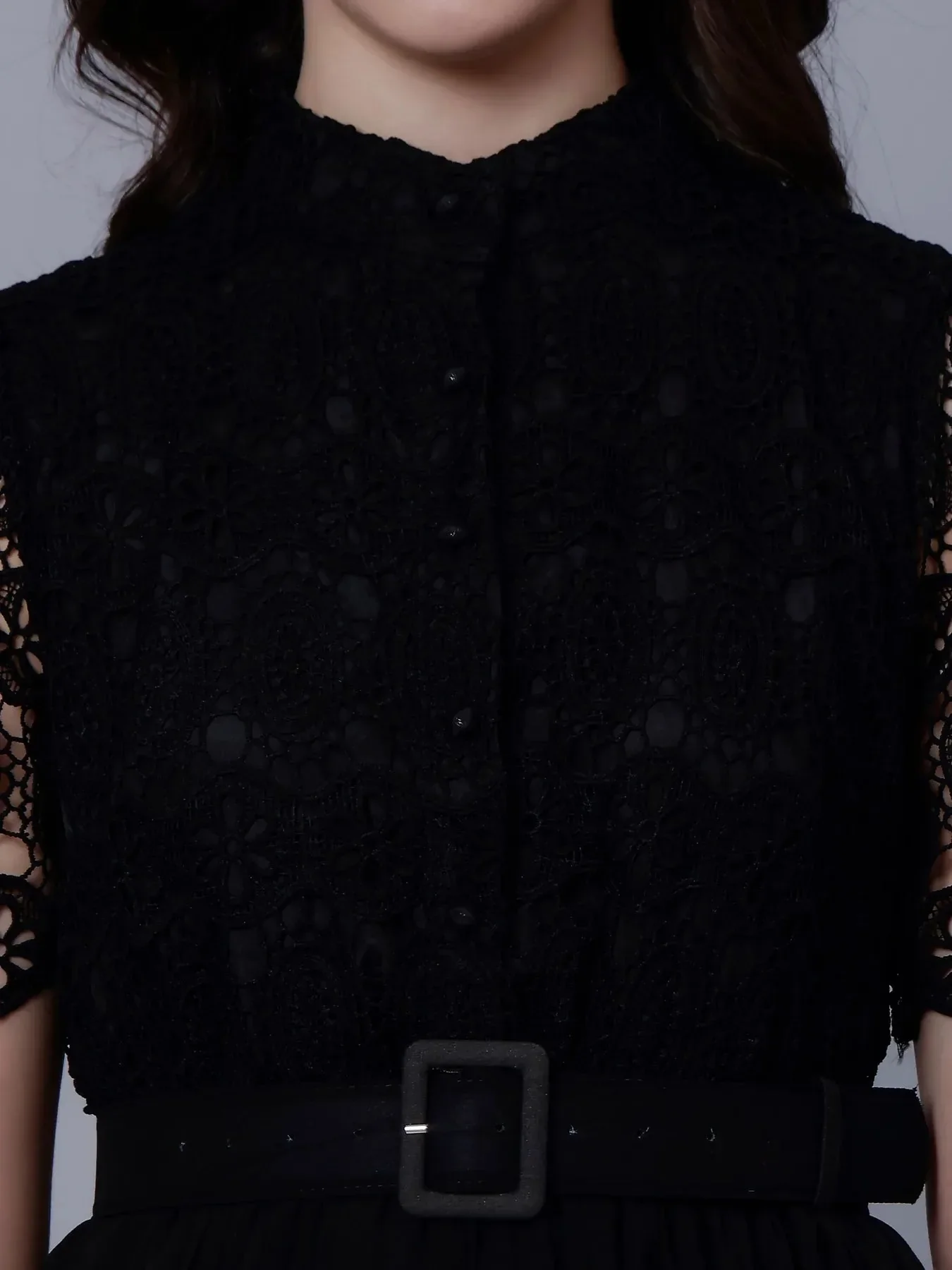 Lace Patchwork Pleated  Dress - Image 24