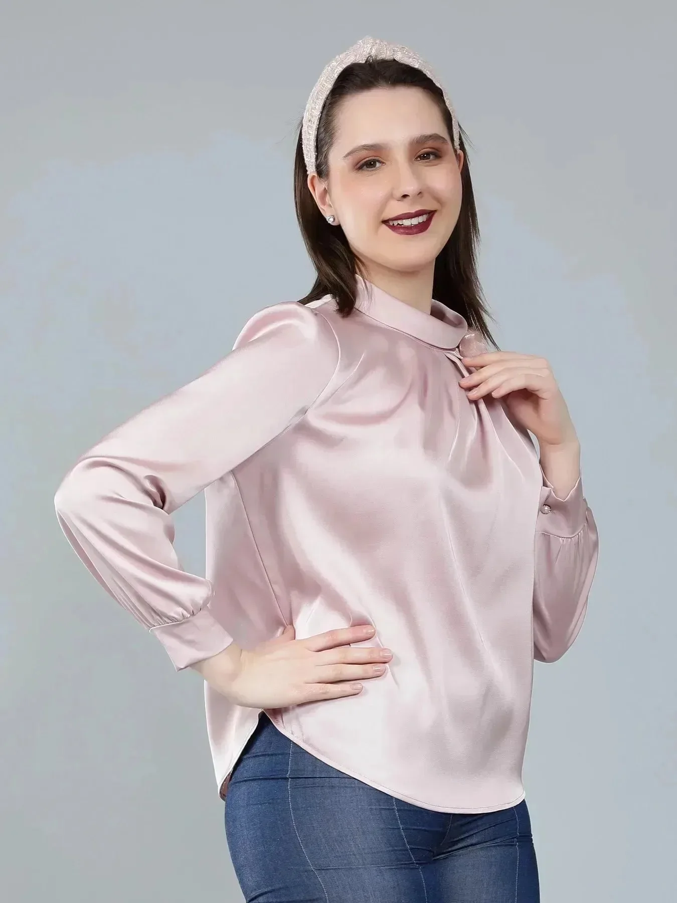 Mandarin Collar Blouse - Image 13