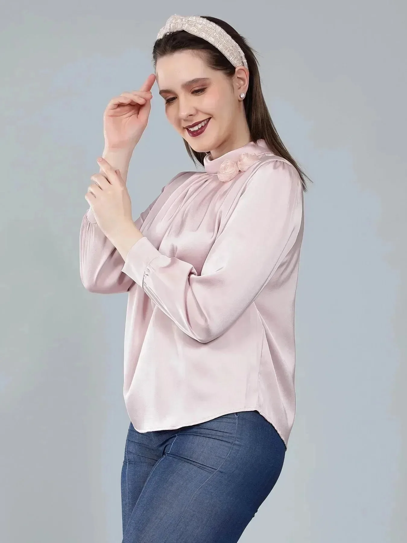 Mandarin Collar Blouse - Image 14