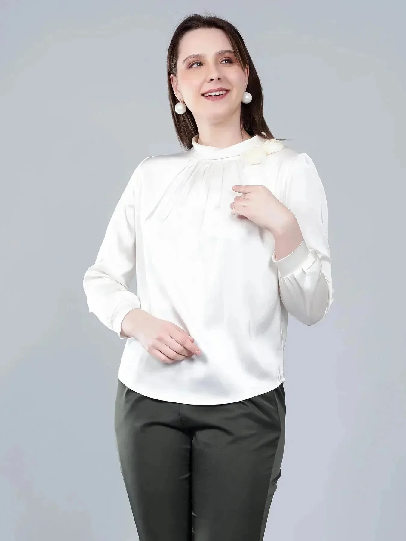 Mandarin Collar Blouse - Image 3