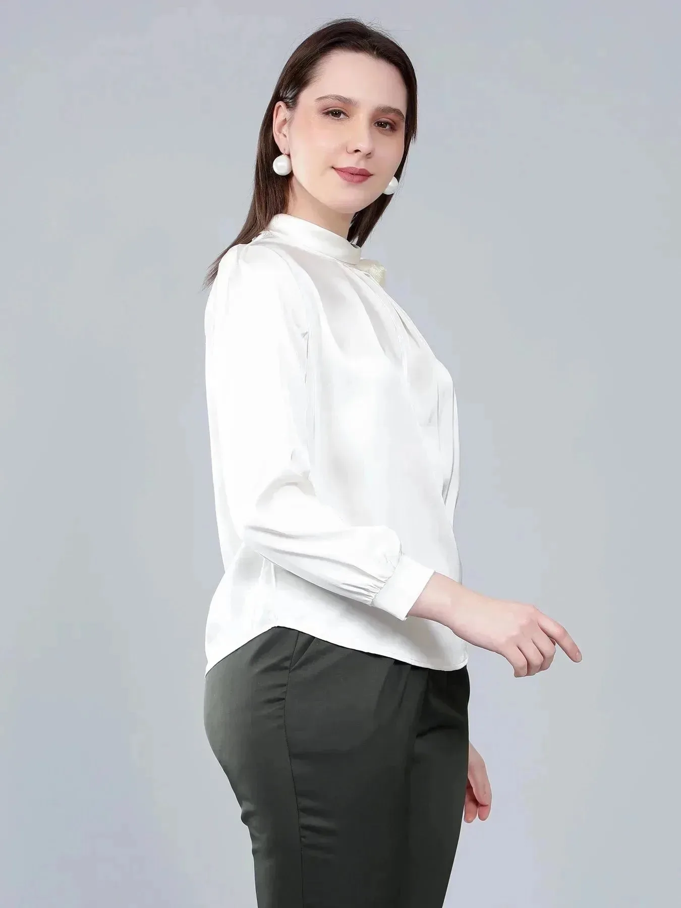 Mandarin Collar Blouse - Image 4