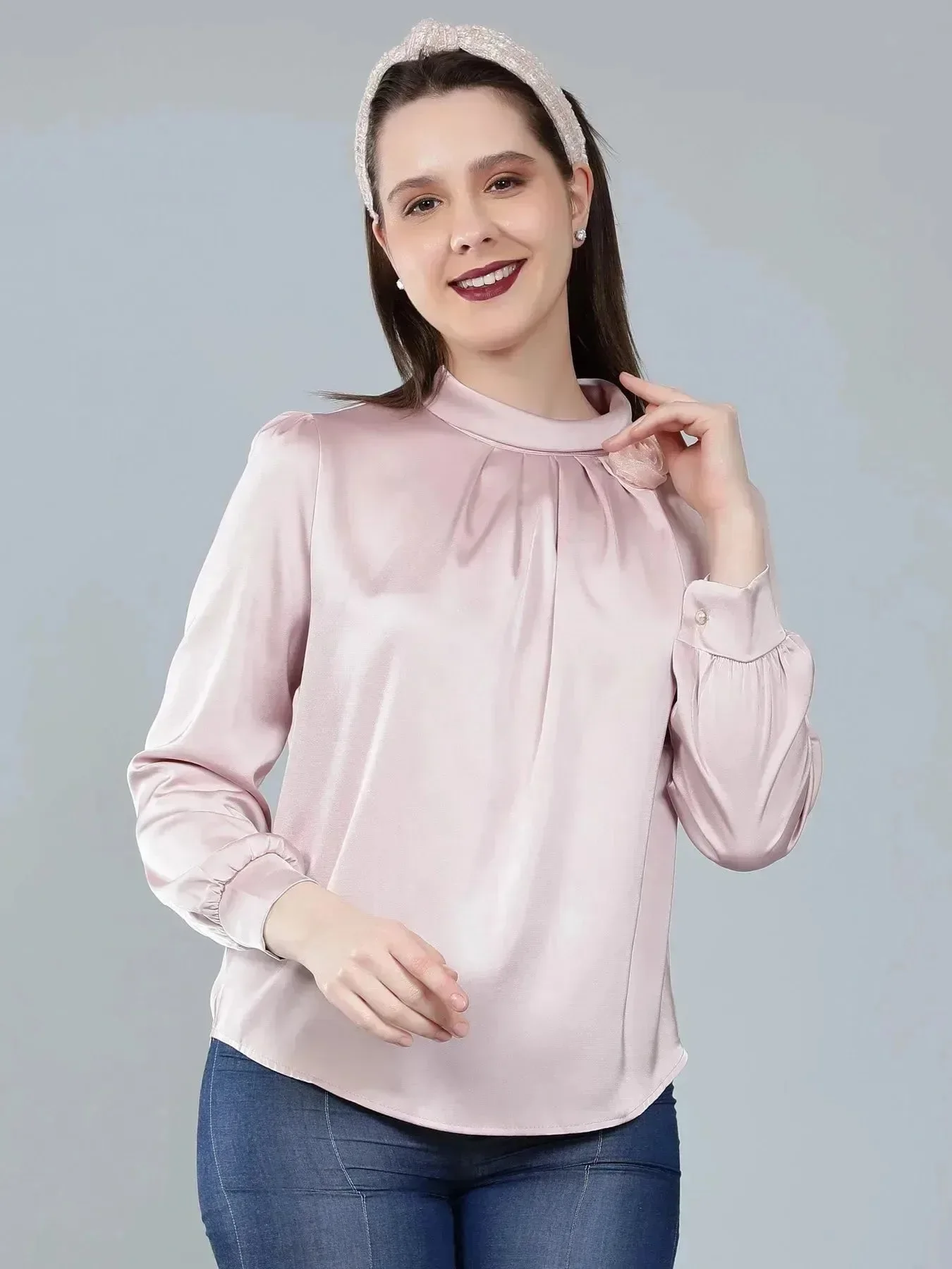 Mandarin Collar Blouse - Image 9
