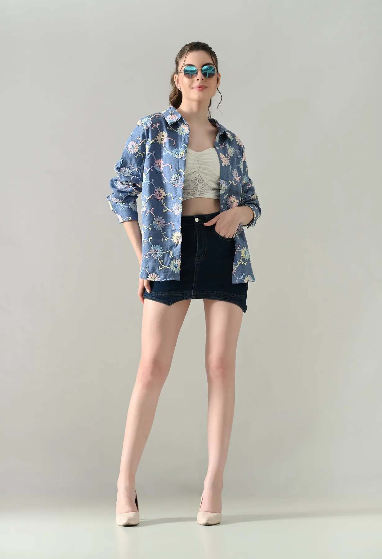 Meadow Bloom Embroidered Shirt - Image 6