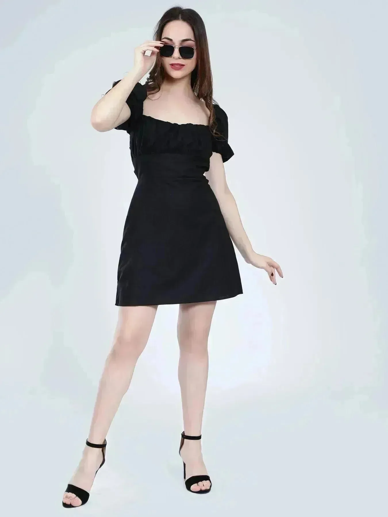 Off Shoulder Puff Sleeves Dress - Image 10