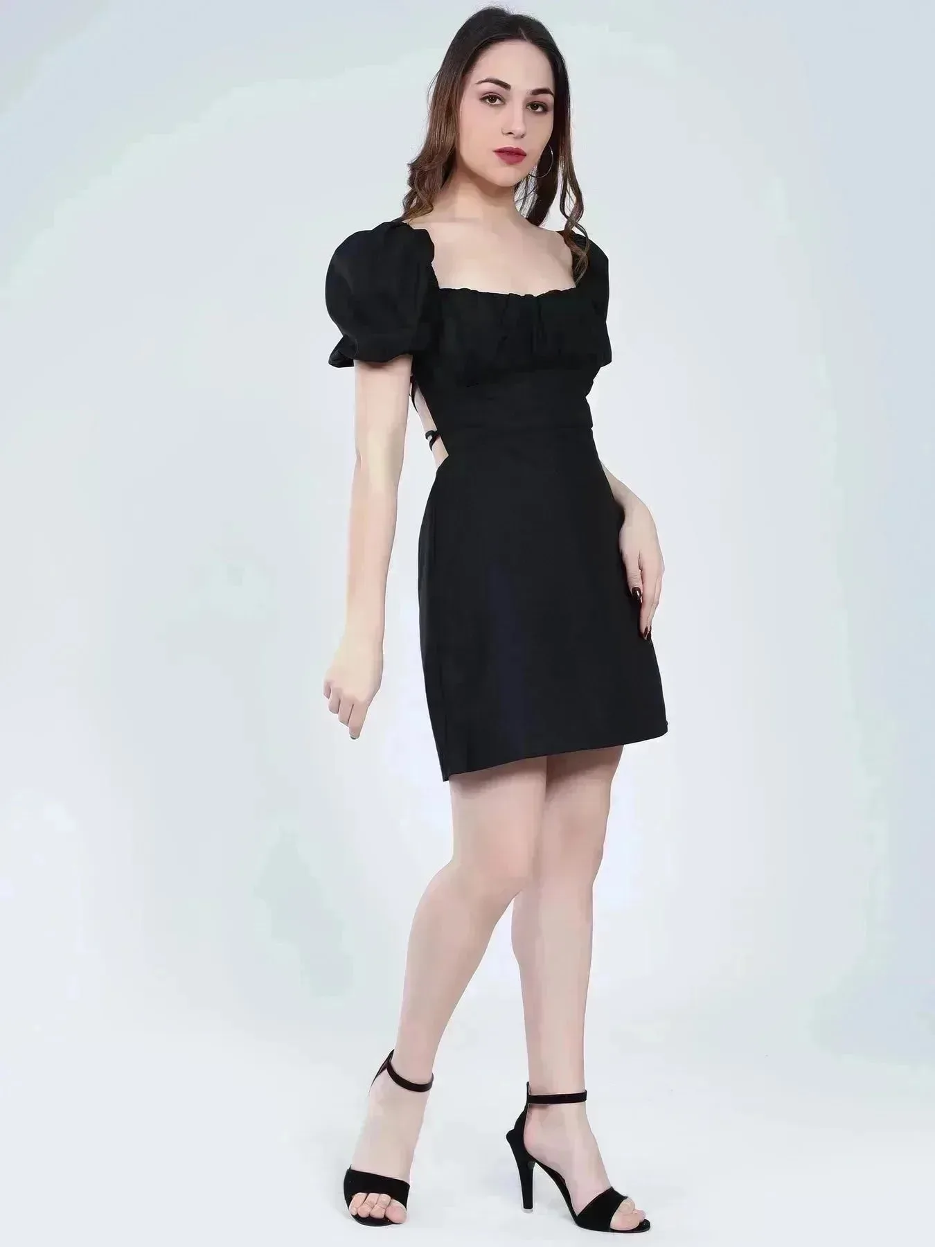 Off Shoulder Puff Sleeves Dress - Image 11