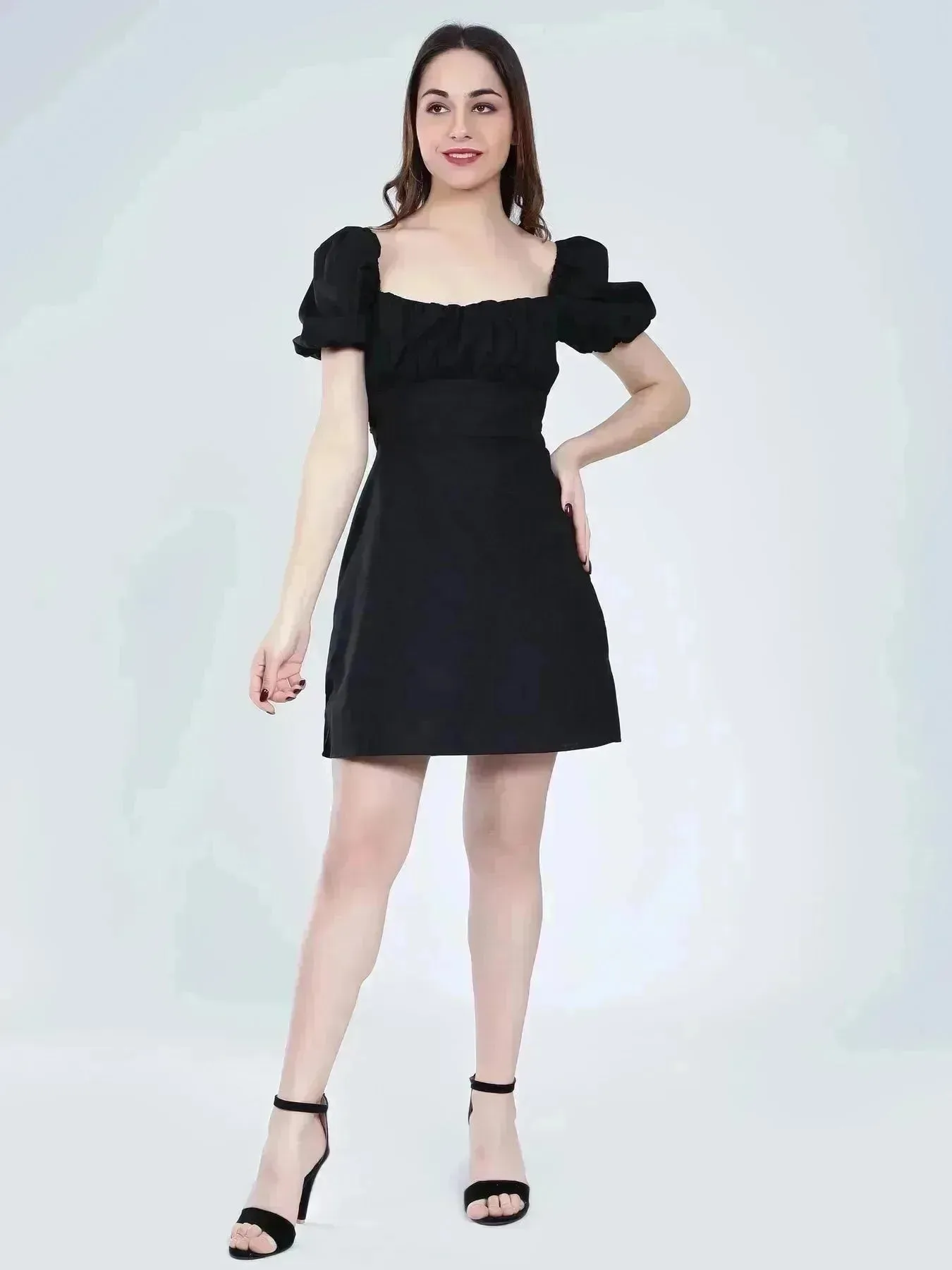 Off Shoulder Puff Sleeves Dress - Image 5