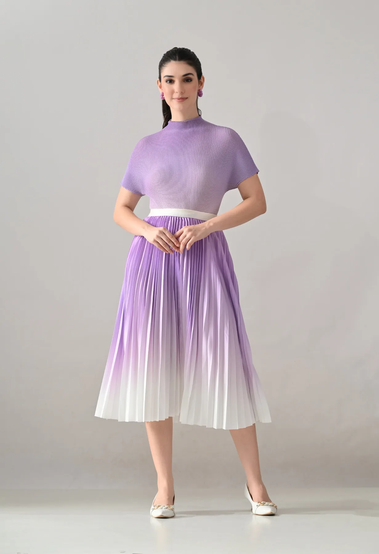 Ombre Pleated Two-Piece Set - Image 3