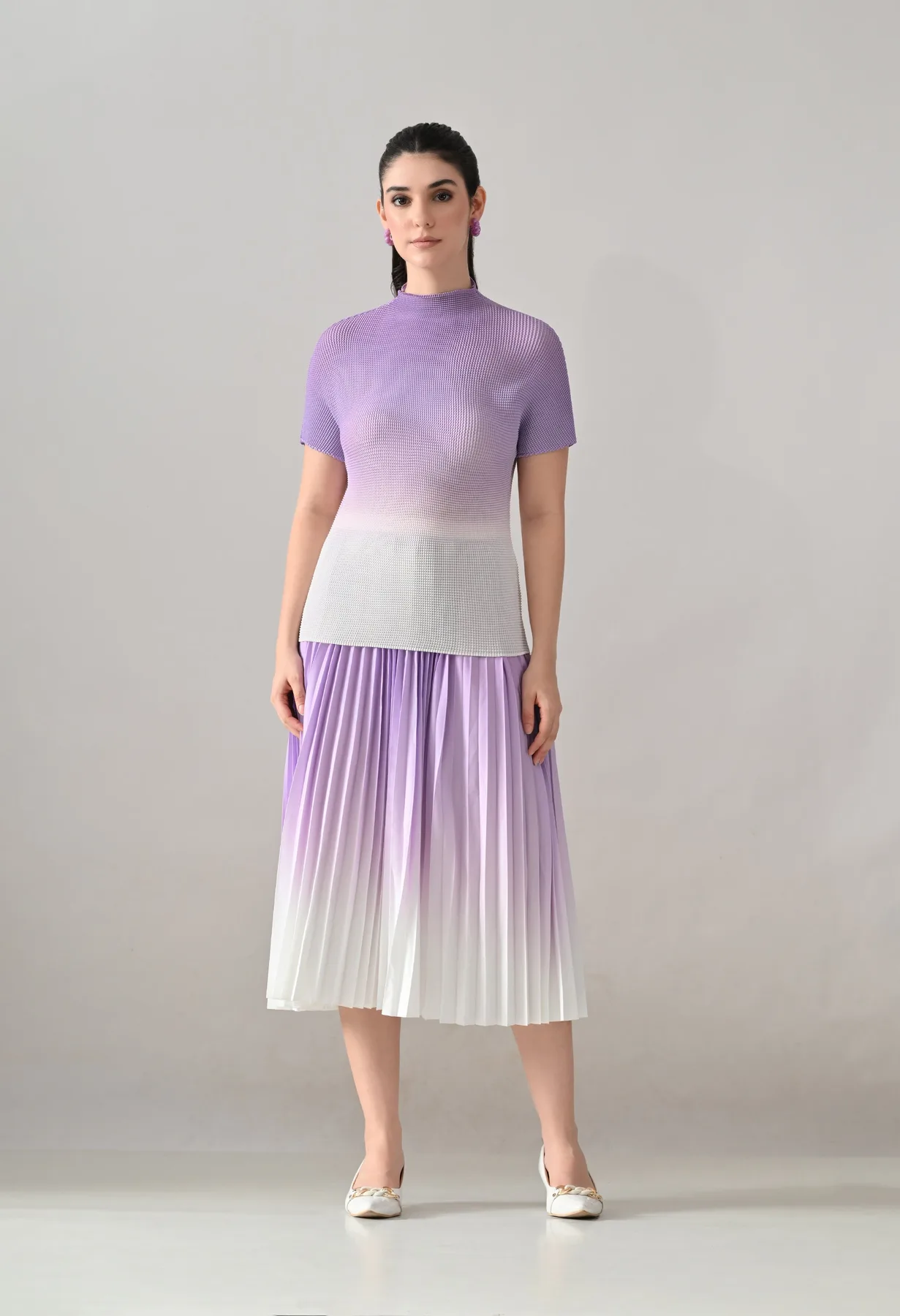 Ombre Pleated Two-Piece Set - Image 4