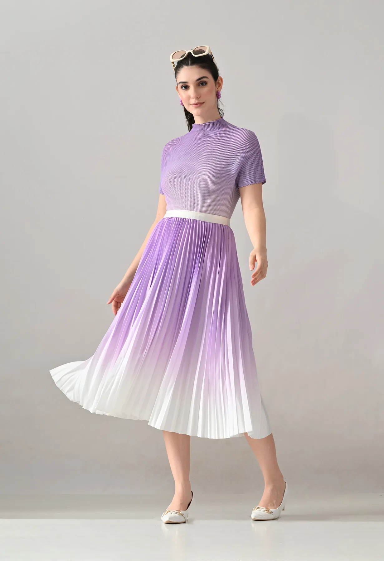 Ombre Pleated Two-Piece Set - Image 5
