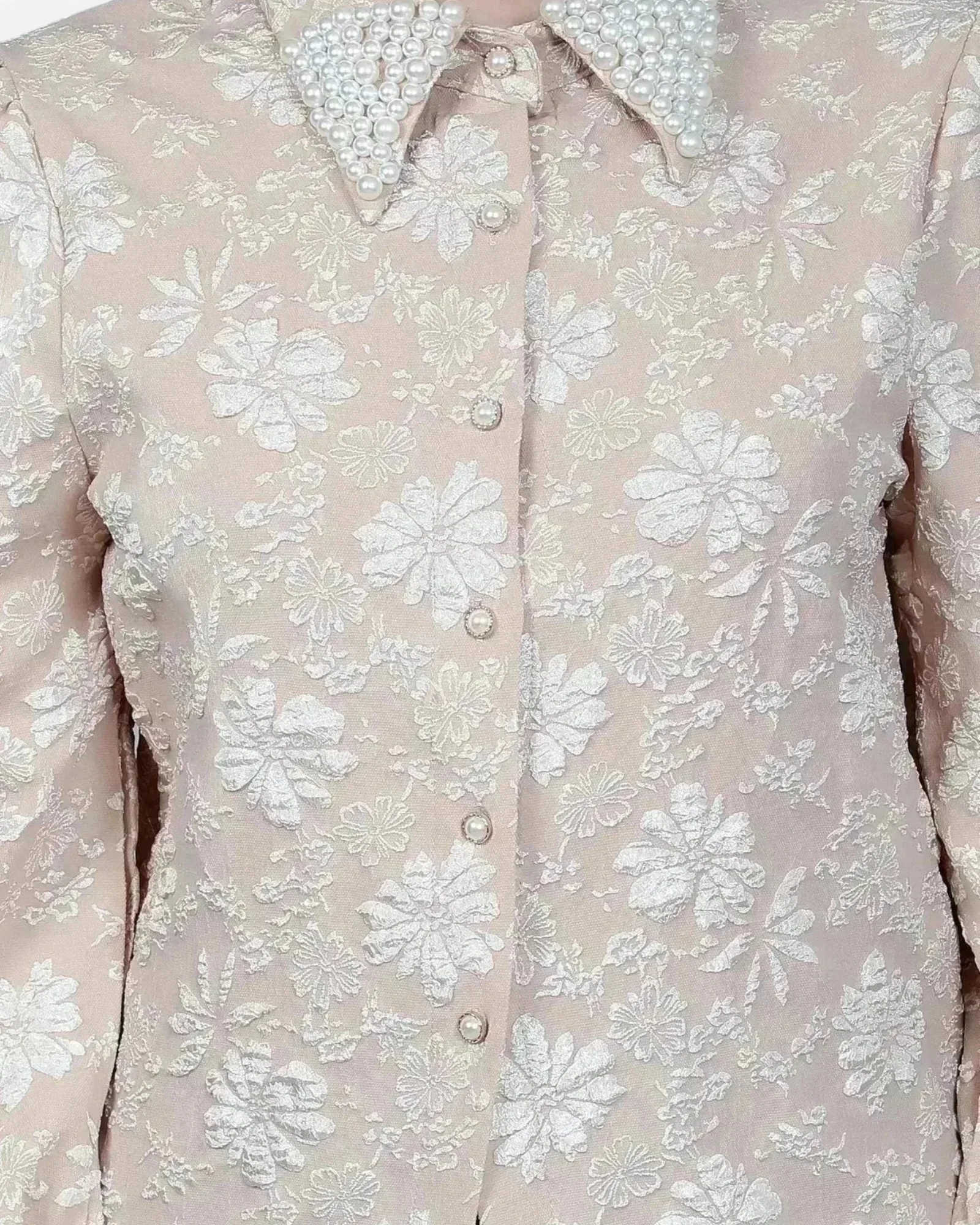 Pearl Beading Jacquard Shirt - Image 14