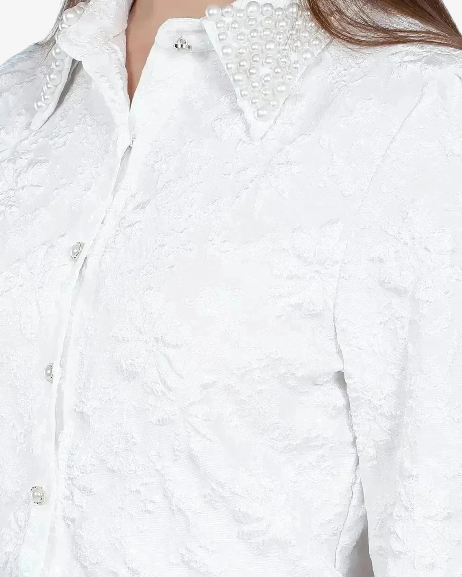 Pearl Beading Jacquard Shirt - Image 16