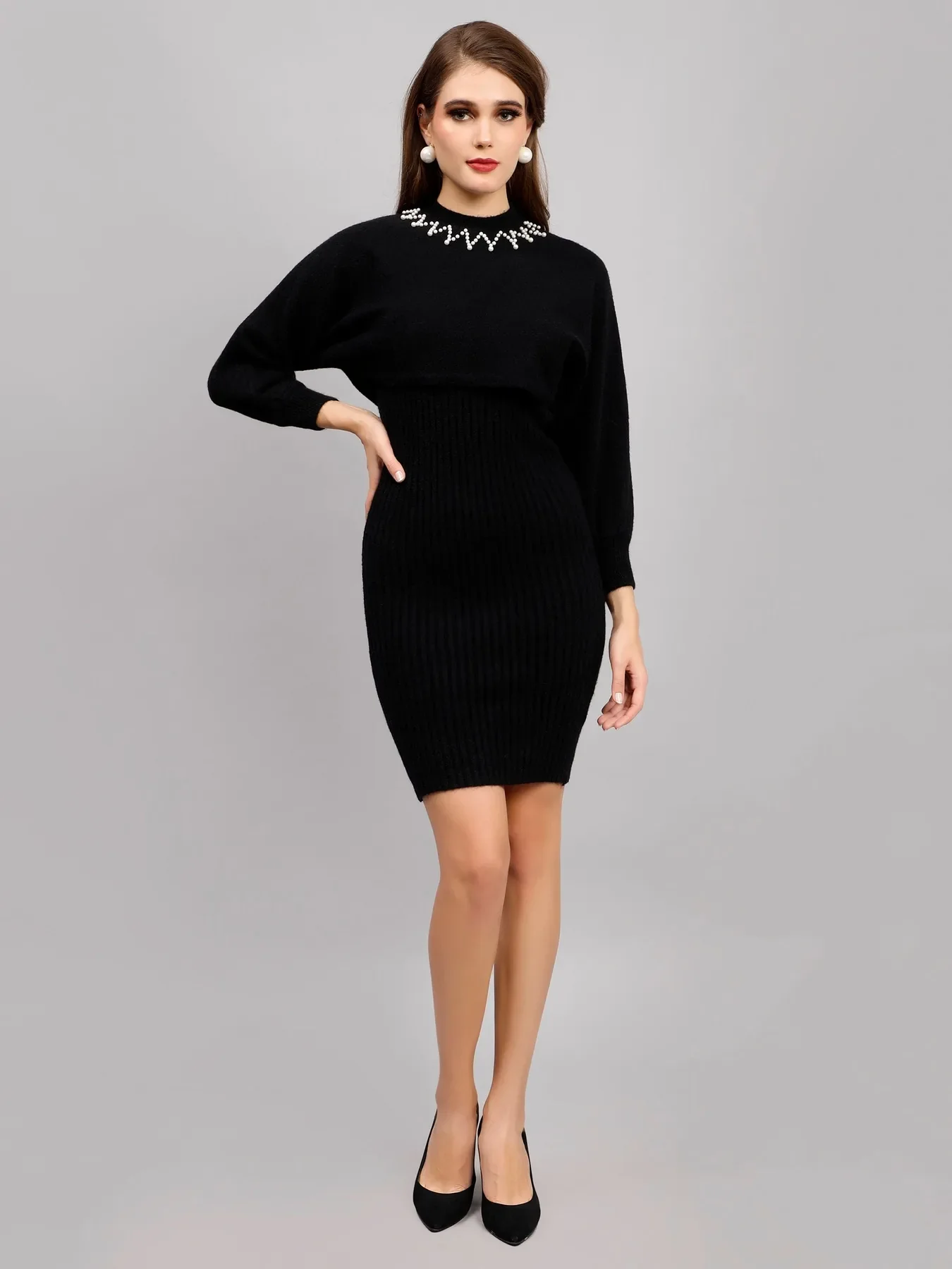 Pearl Embellished Knitted Two-Piece Set - Image 15