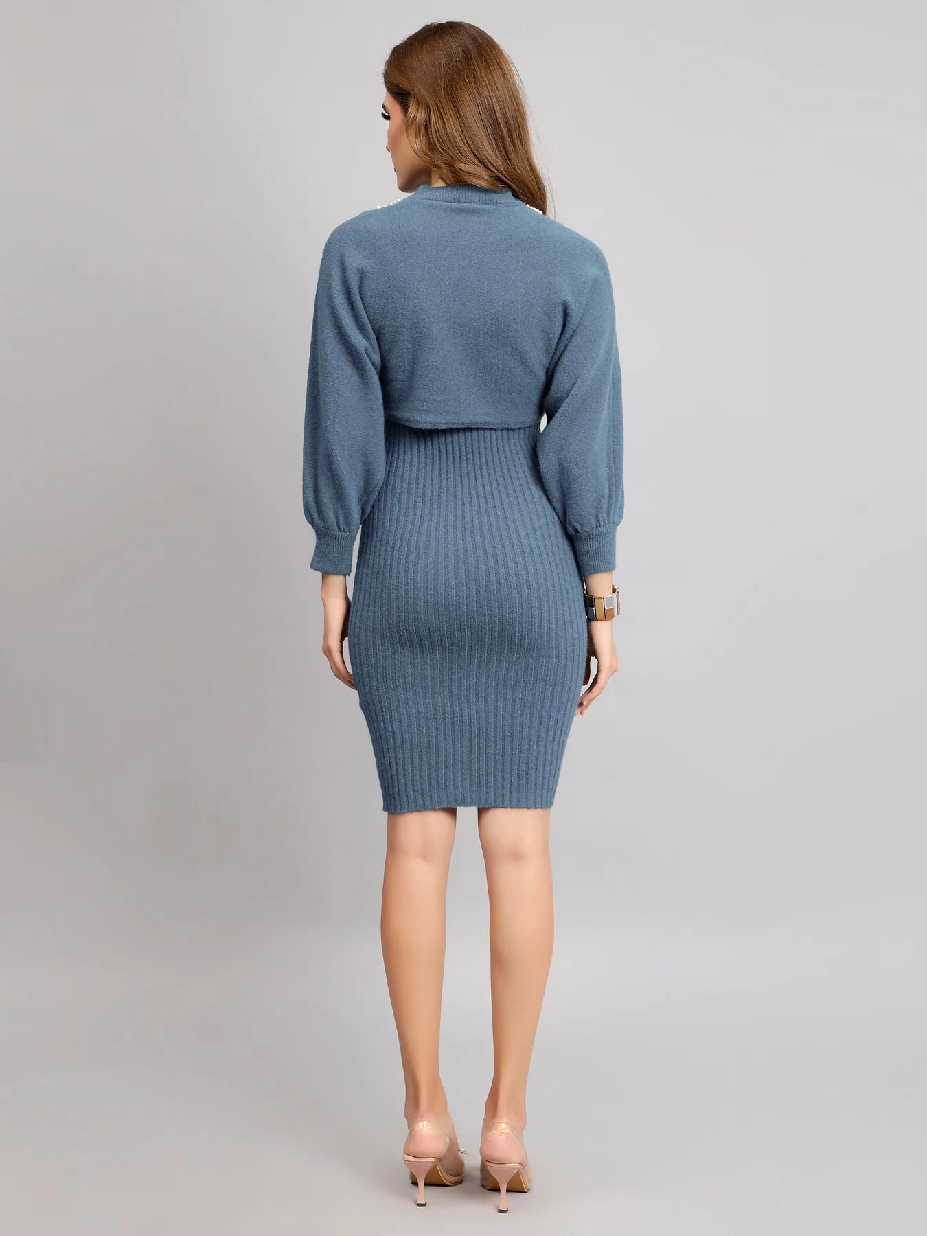 Pearl Embellished Knitted Two-Piece Set - Image 3