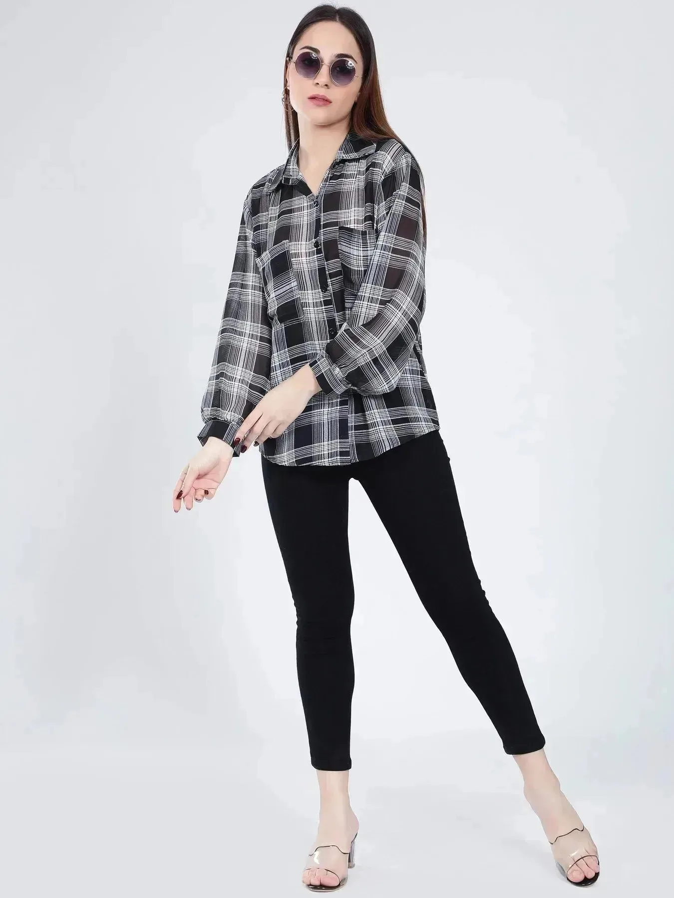 Plaid Sheer Shirt - Image 4