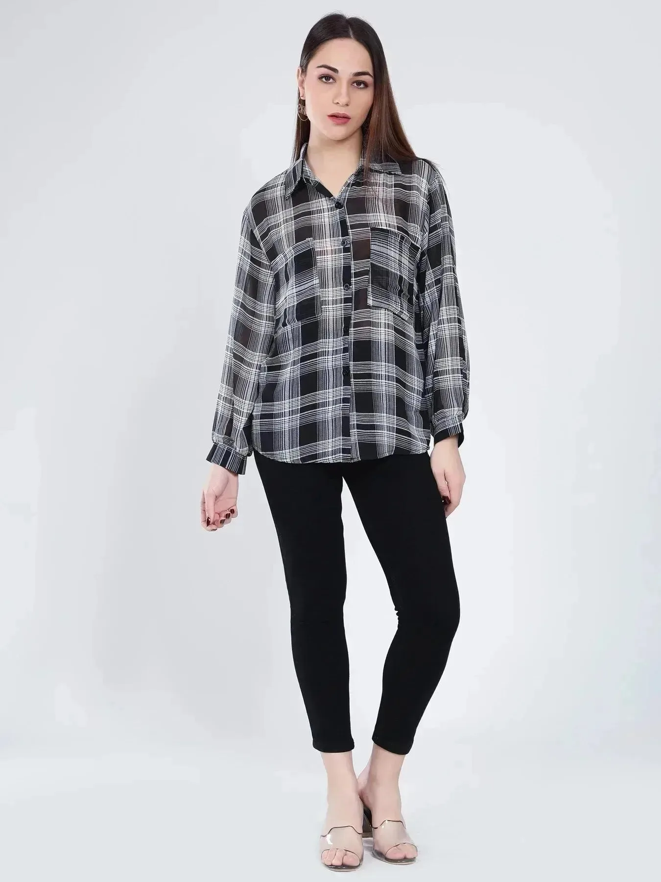 Plaid Sheer Shirt - Image 5