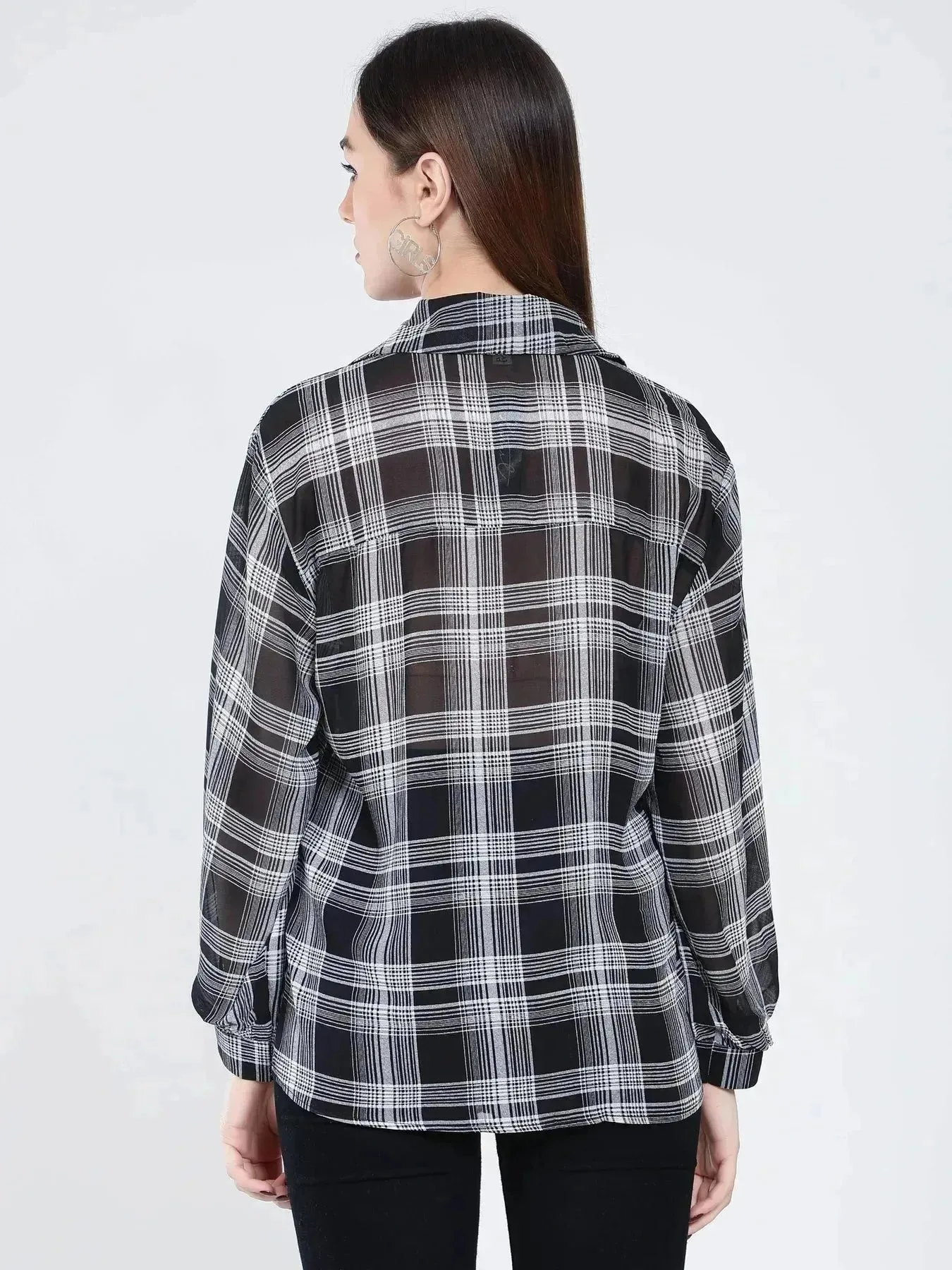 Plaid Sheer Shirt - Image 7