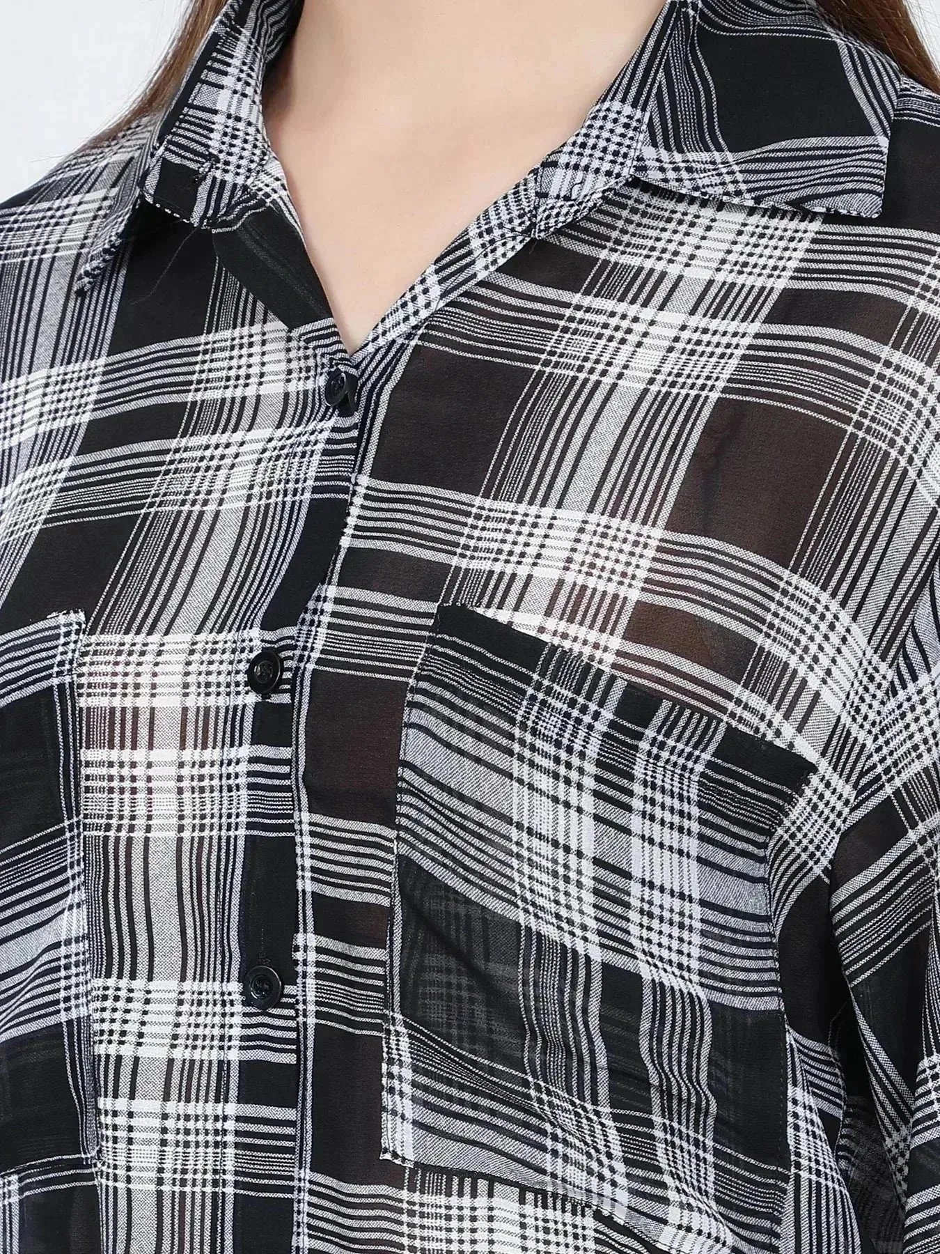 Plaid Sheer Shirt - Image 8